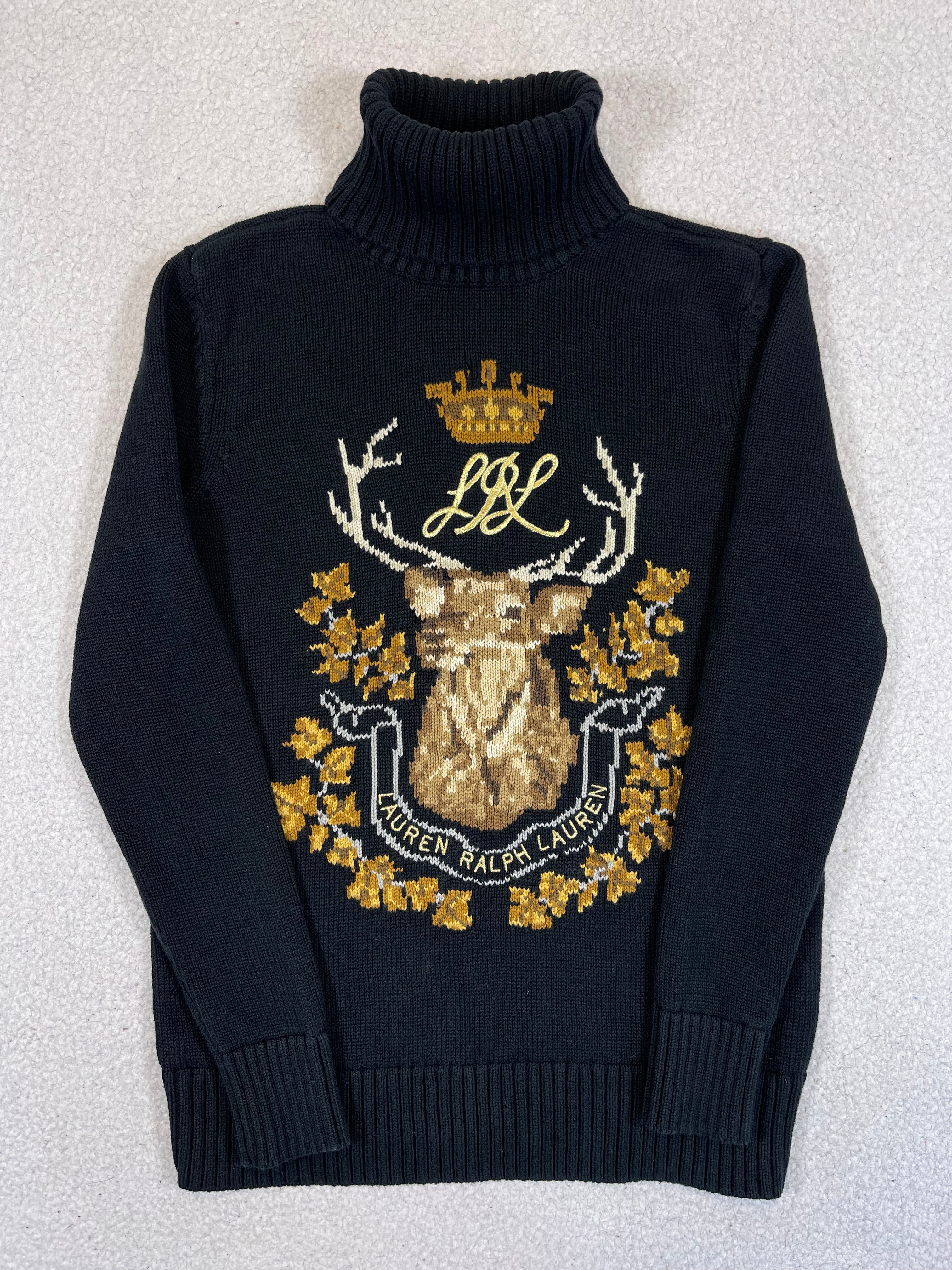 Lauren Ralph Lauren Intarsia Crest Turtleneck Sweater