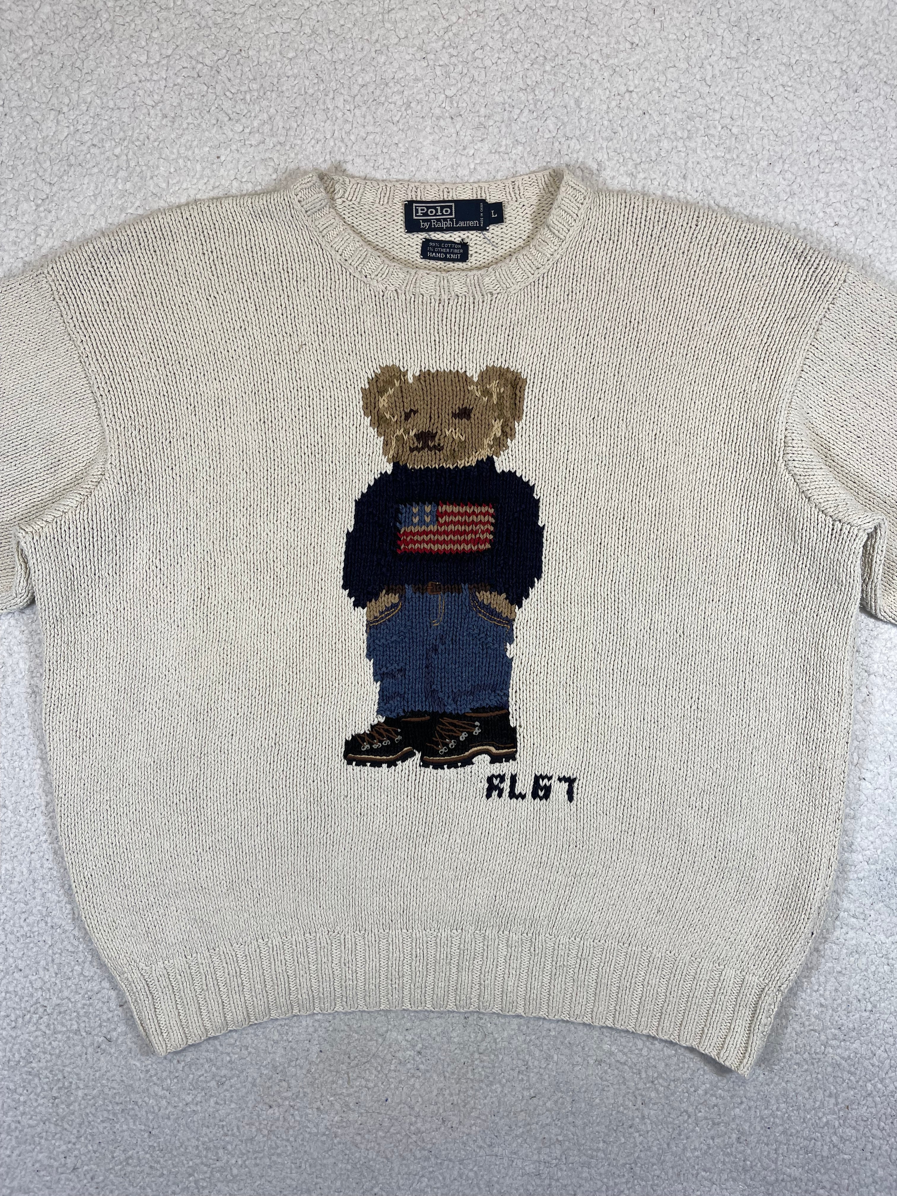 Polo Ralph Lauren Iconic Hand-Knit Polo Bear Sweater (Vintage 90s)