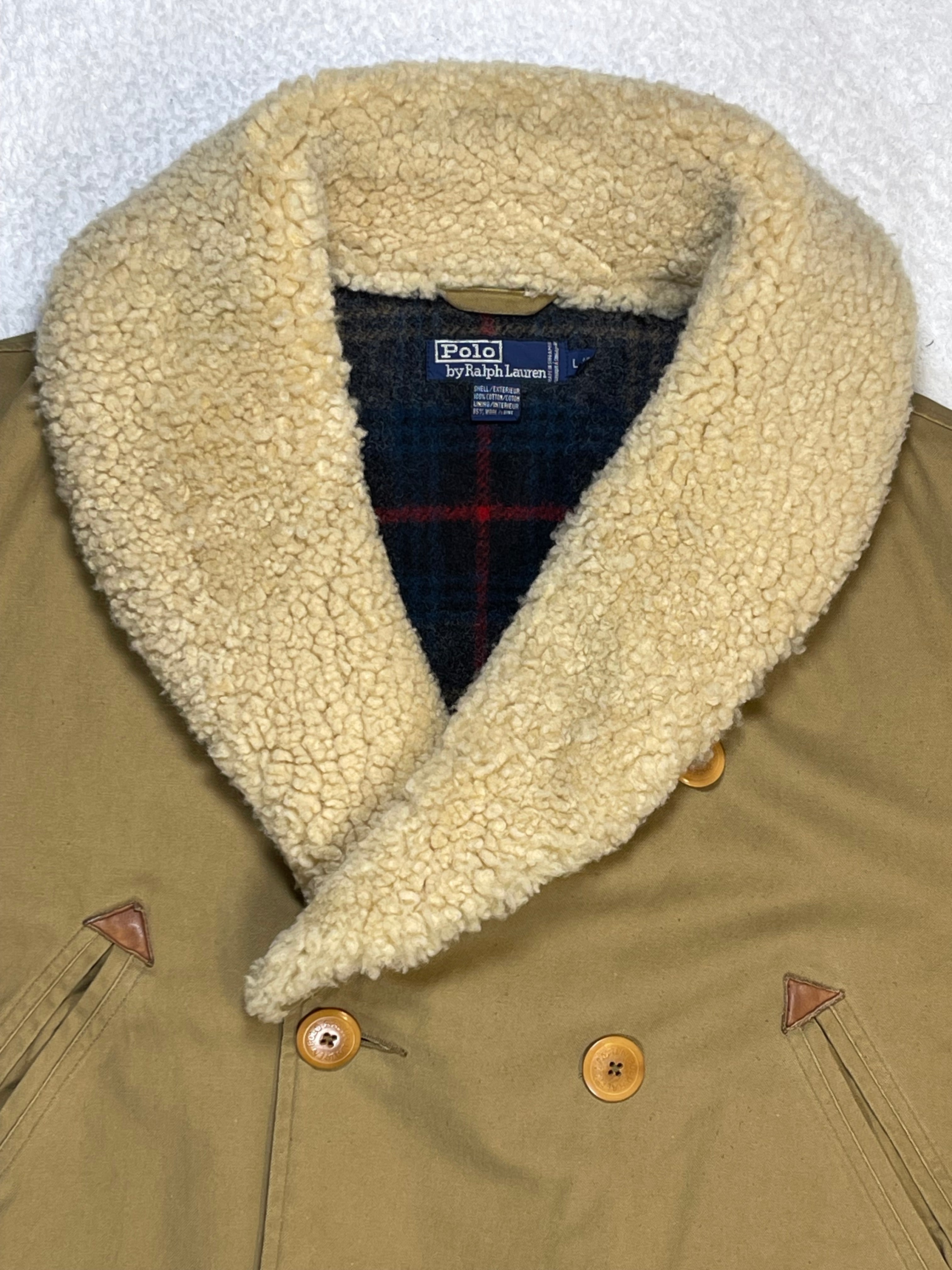 Polo by Ralph Lauren Vintage Shearling-Collar Canvas Ranch Coat