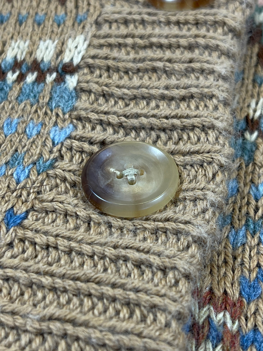 Ralph Lauren Vintage Hand-Knit Fair Isle Cardigan