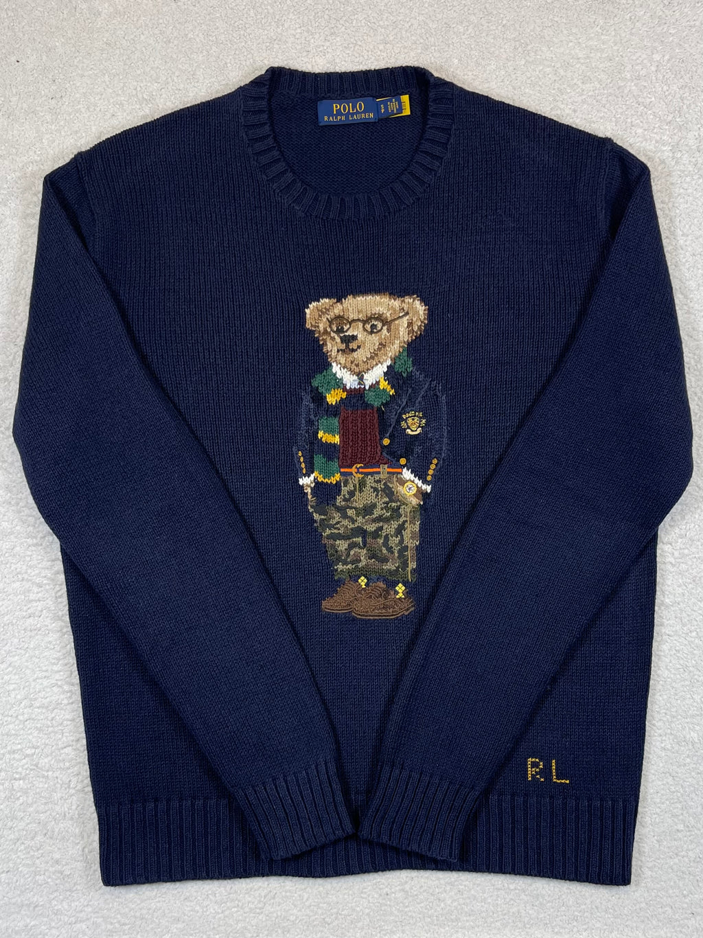 Polo Ralph Lauren Polo Bear Preppy Cotton & Linen Sweater S