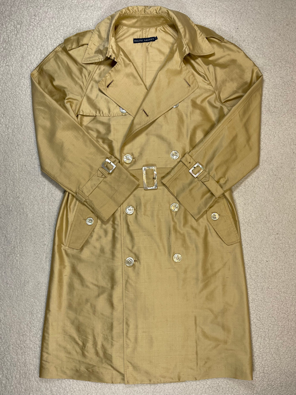 Ralph Lauren Wild Silk Belted Trench Coat (Vintage)