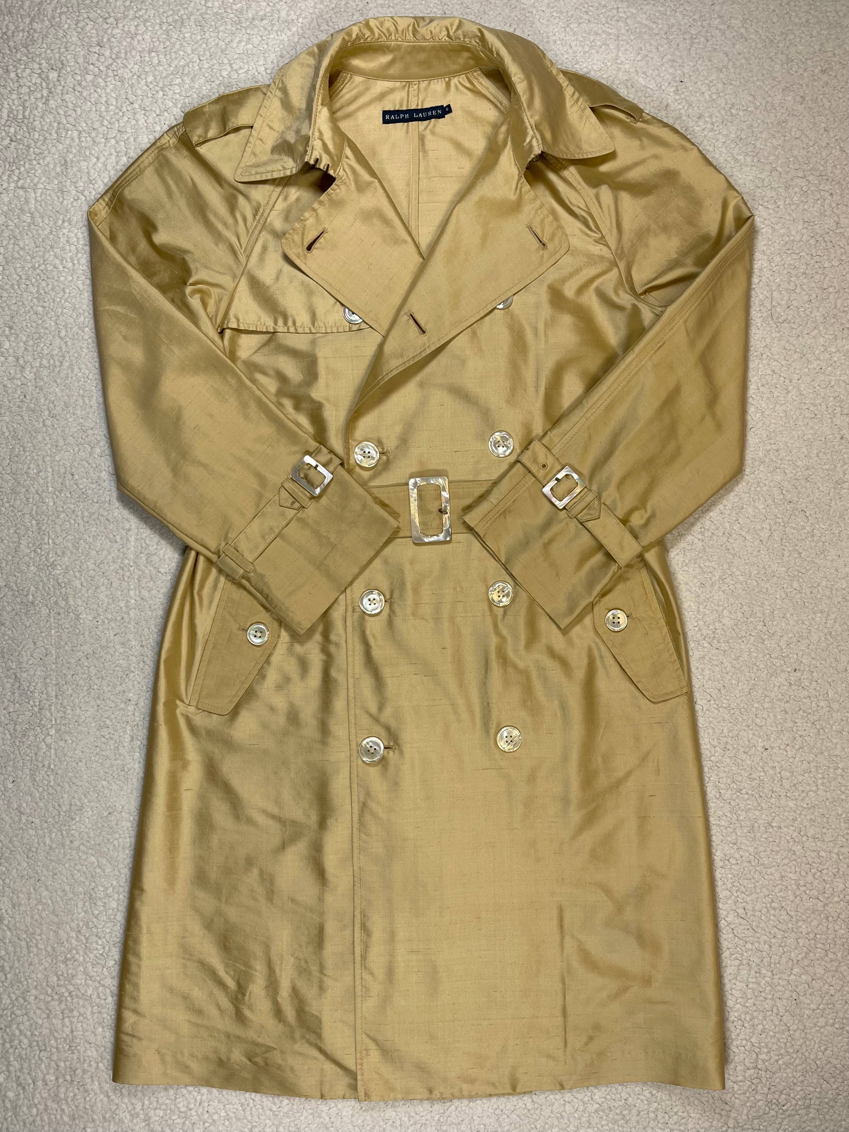 Ralph Lauren Wild Silk Belted Trench Coat (Vintage)