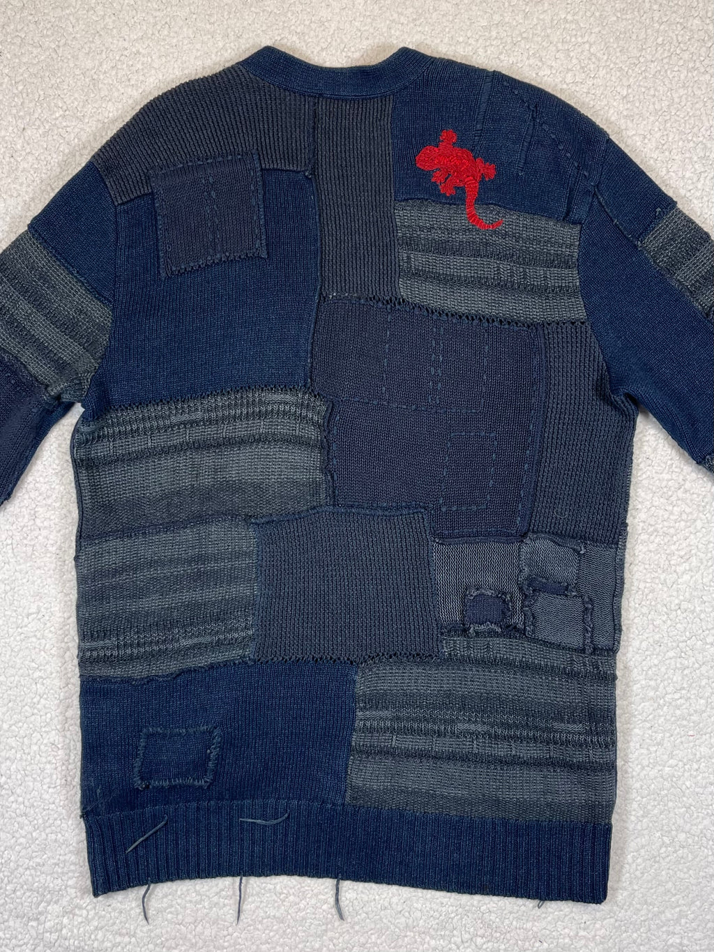 Polo by Ralph Lauren Indigo Patchwork Cotton & Linen Cardigan (Vintage 2000s)