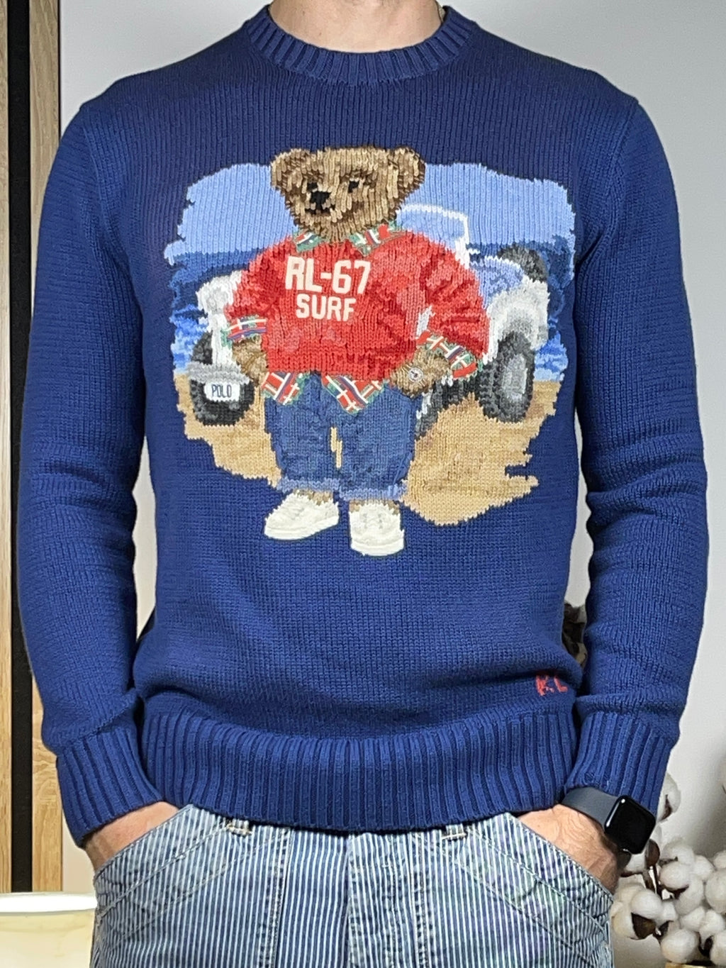 Polo by Ralph Lauren Polo Bear RL-67 Surf Cotton Sweater XS