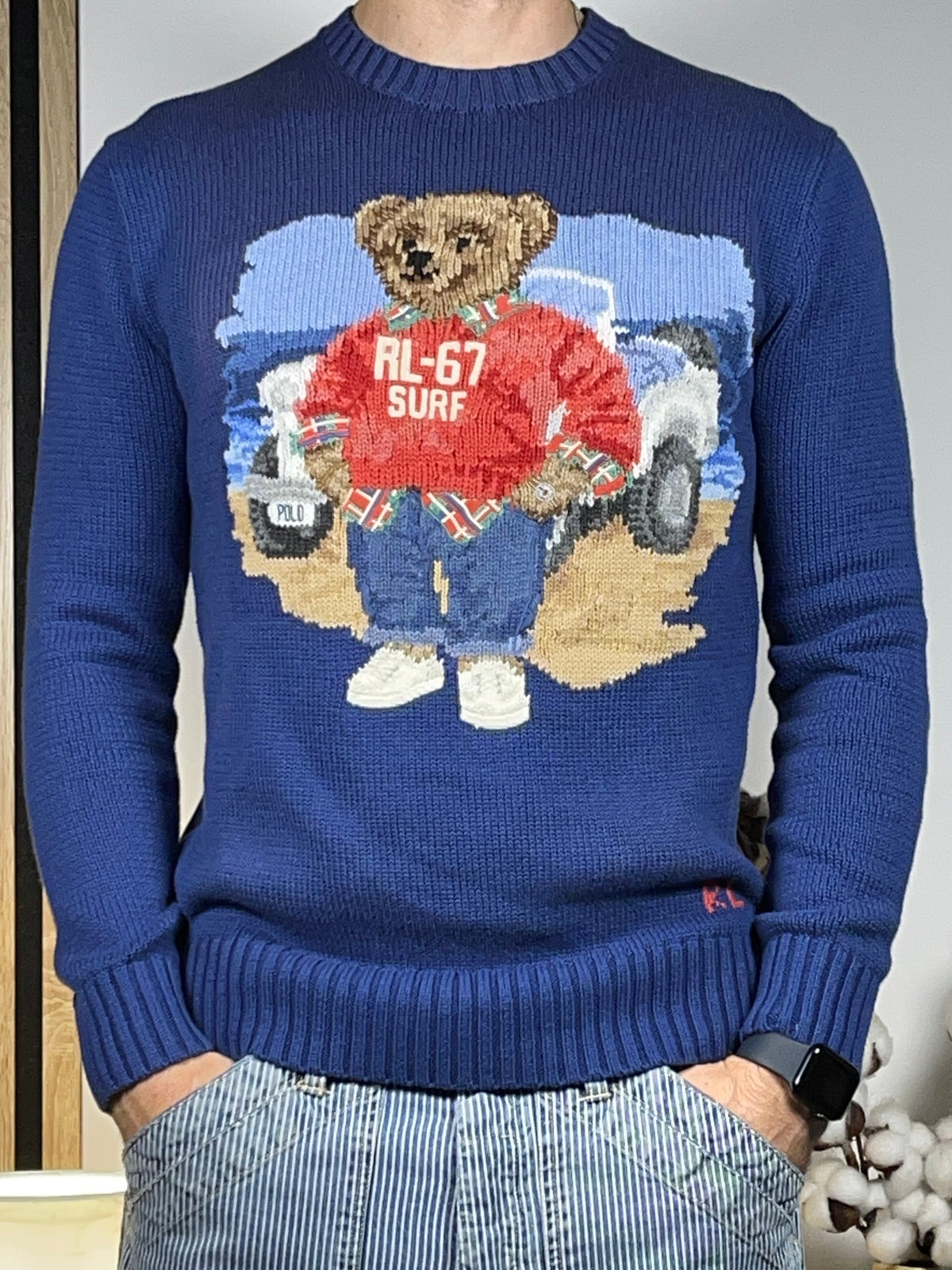 Polo by Ralph Lauren Polo Bear RL-67 Surf Cotton Sweater XS