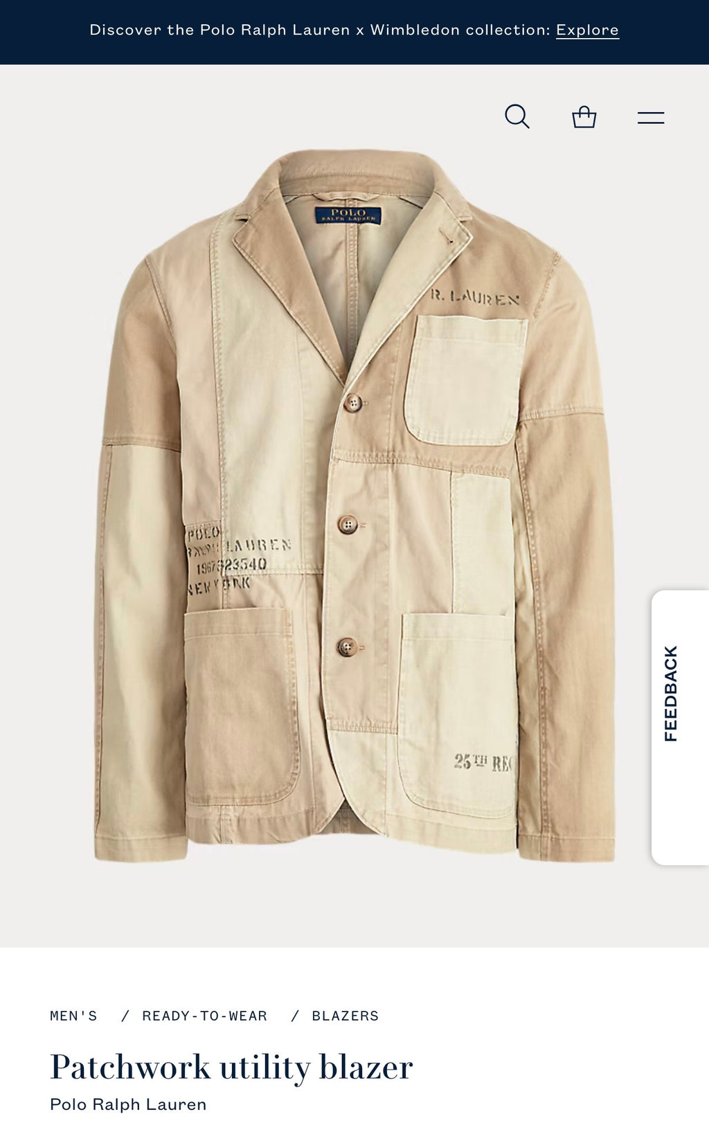 Polo Ralph Lauren Patchwork Utility Blazer