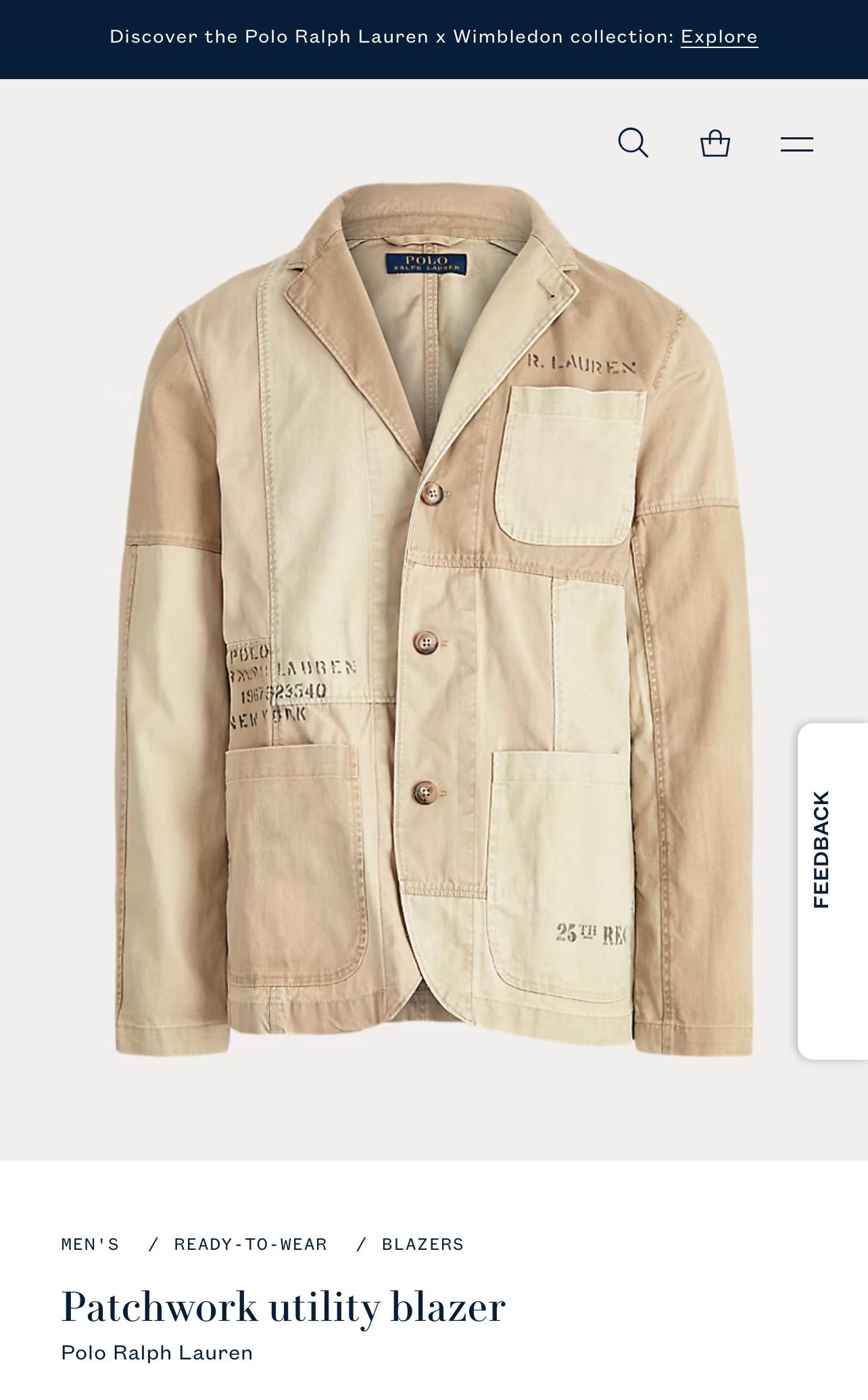 Polo Ralph Lauren Patchwork Utility Blazer
