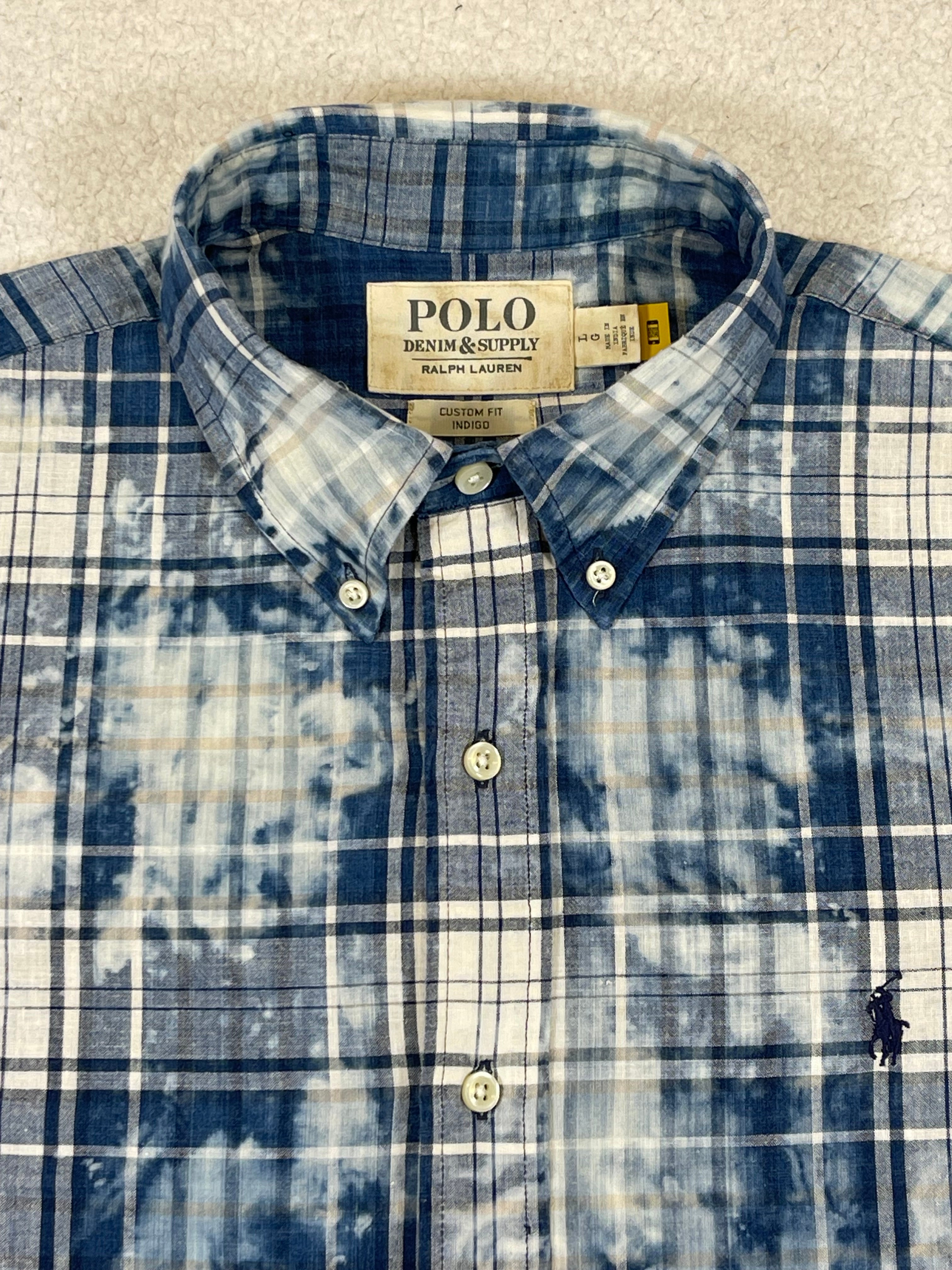Chemise écossaise en coton Madras indigo Polo Ralph Lauren Denim&Supply