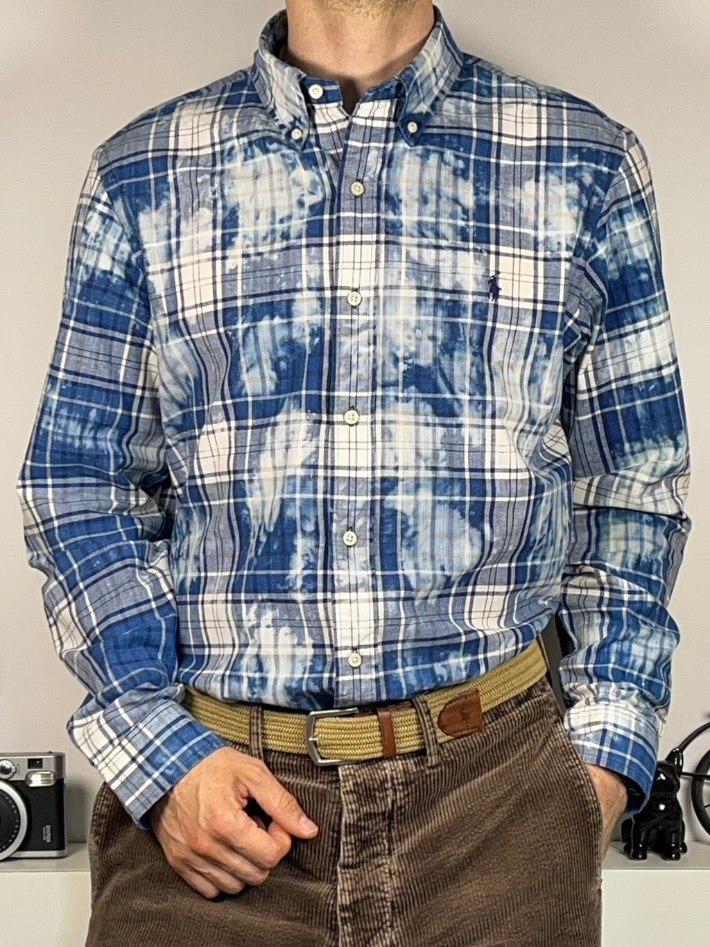 Chemise écossaise en coton Madras indigo Polo Ralph Lauren Denim&Supply