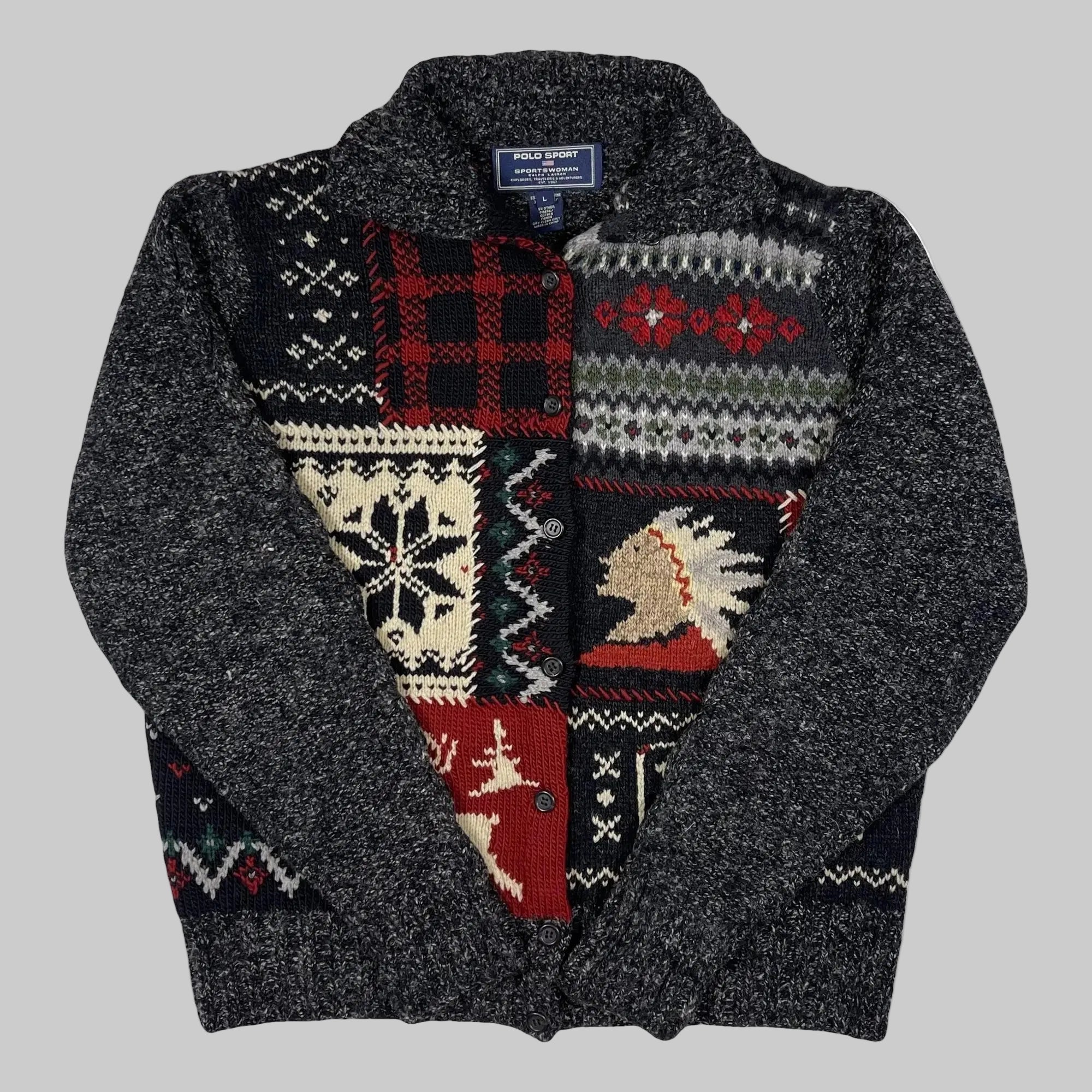 Polo Sportswoman Ralph Lauren Patchwork Cardigan (Vintage 90s)