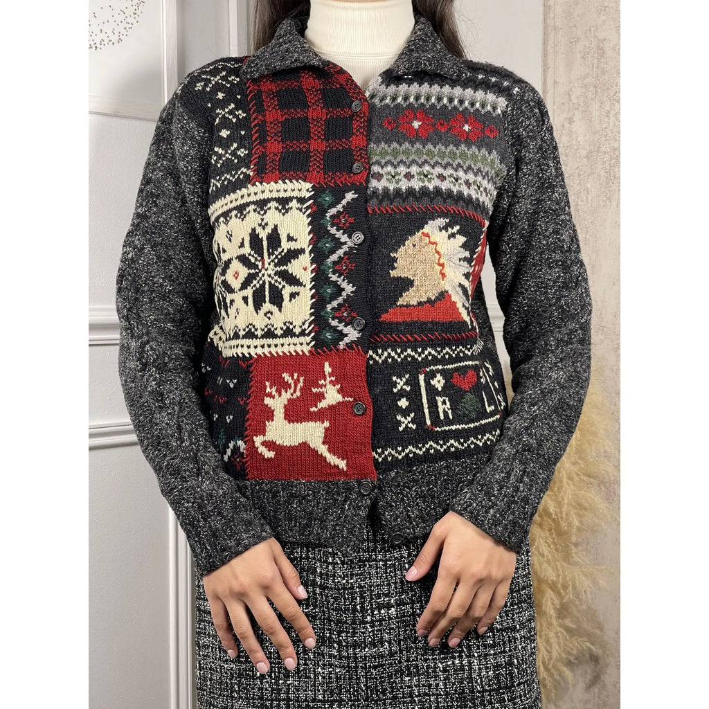Polo Sportswoman Ralph Lauren Patchwork Cardigan (Vintage 90s)