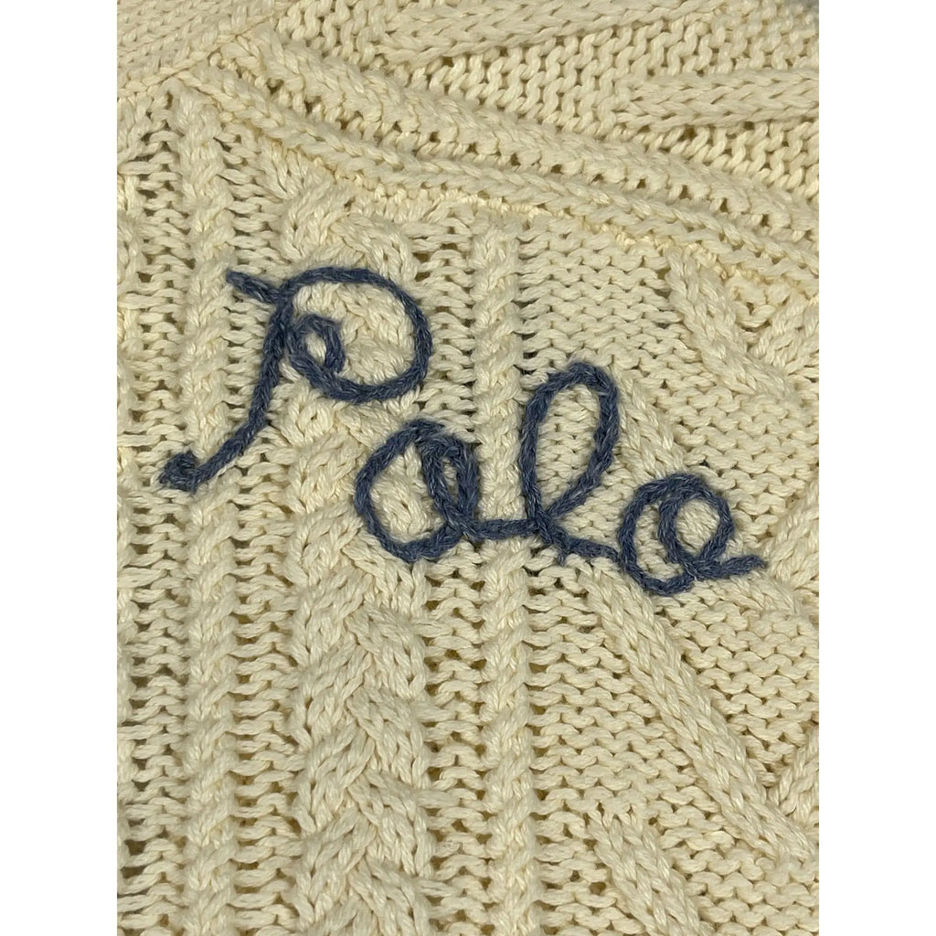 Polo Ralph Lauren Patchwork Aran Knit Cardigan with Goat Suede Elbow Patches