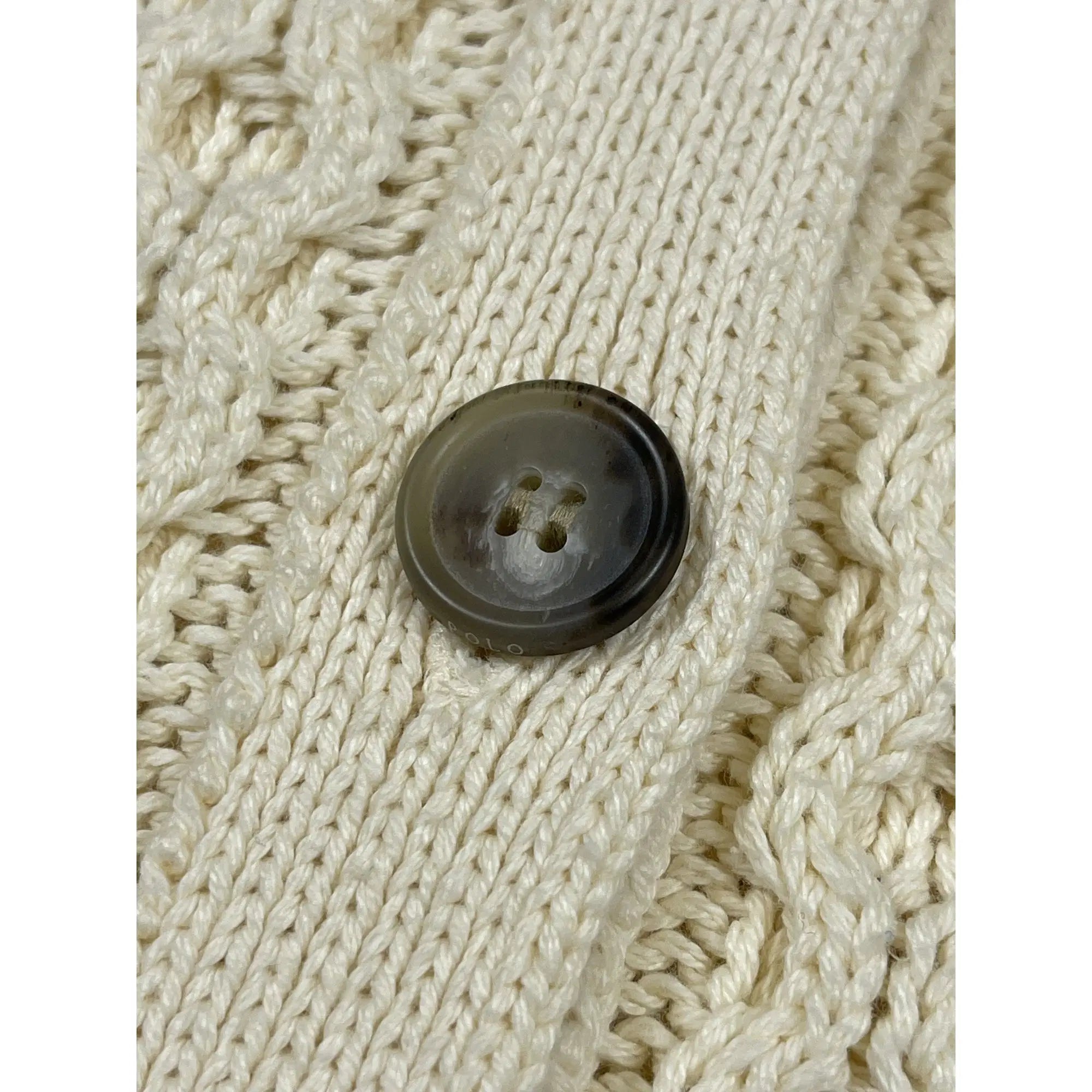 Polo Ralph Lauren Patchwork Aran Knit Cardigan with Goat Suede Elbow Patches