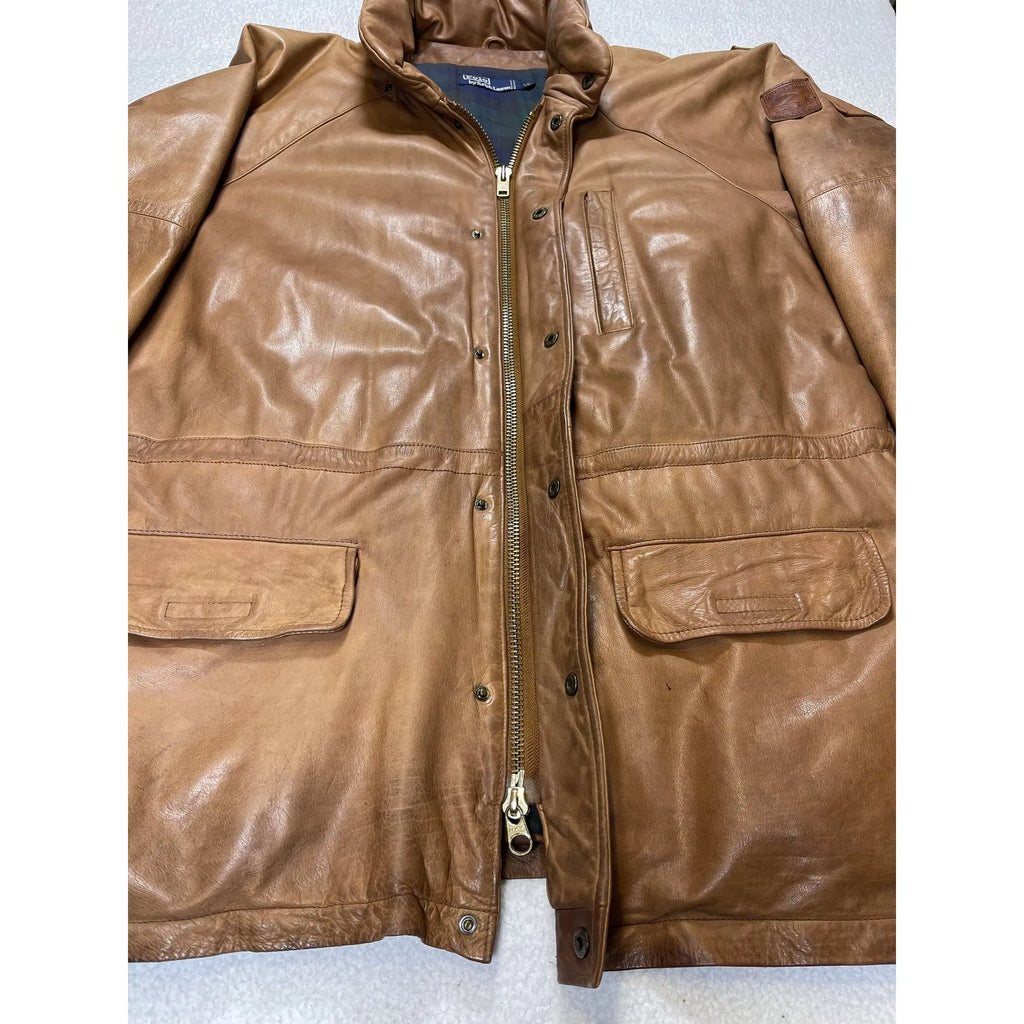 Polo Ski Ralph Lauren Leather Down Jacket (Vintage 90s)