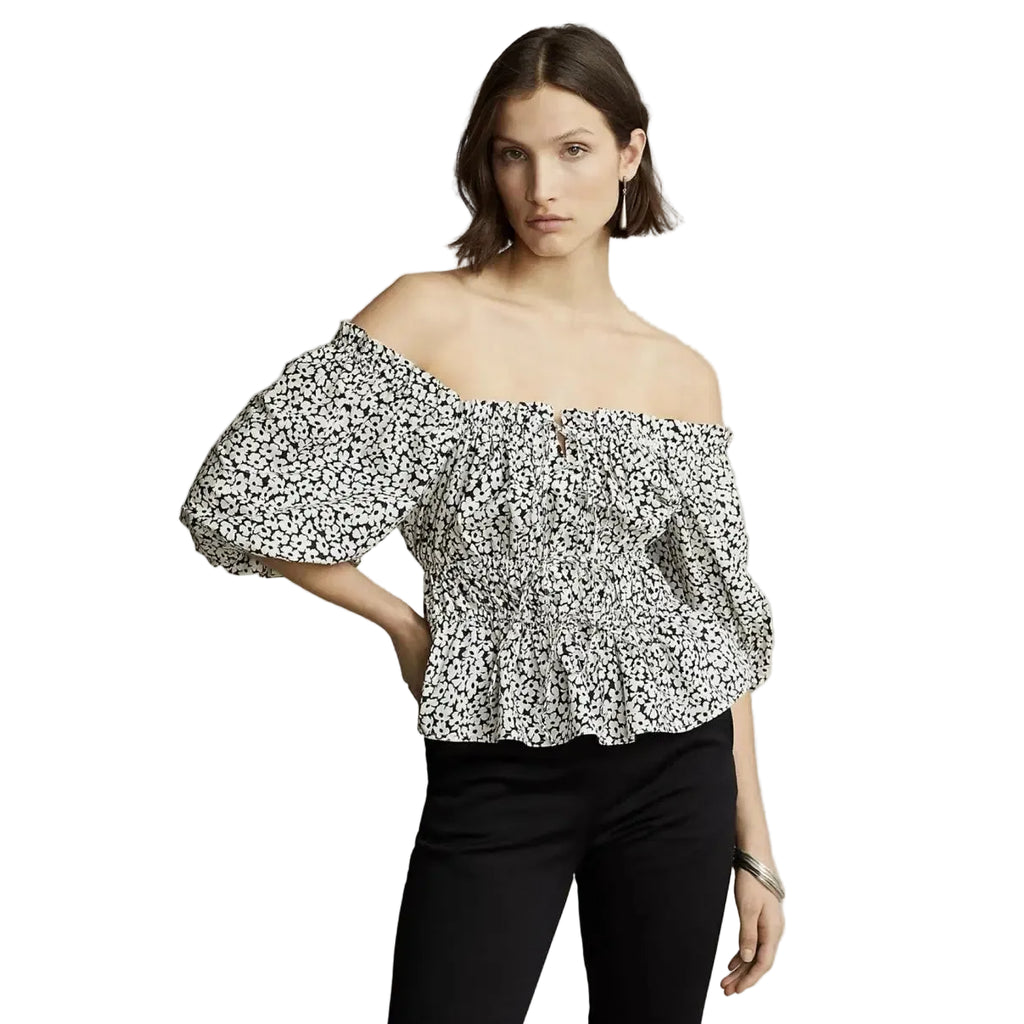 Polo Ralph Lauren Floral Peplum Cotton Top