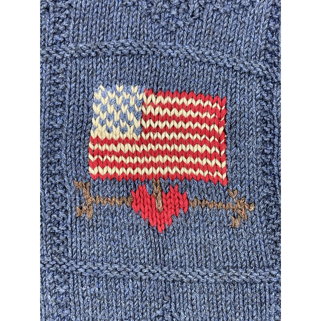 Haut sans manches en patchwork tricoté main Ralph Lauren (Vintage)