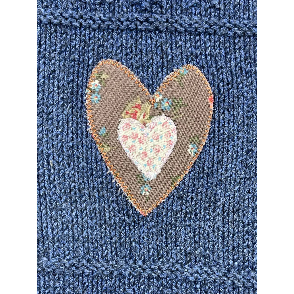 Haut sans manches en patchwork tricoté main Ralph Lauren (Vintage)