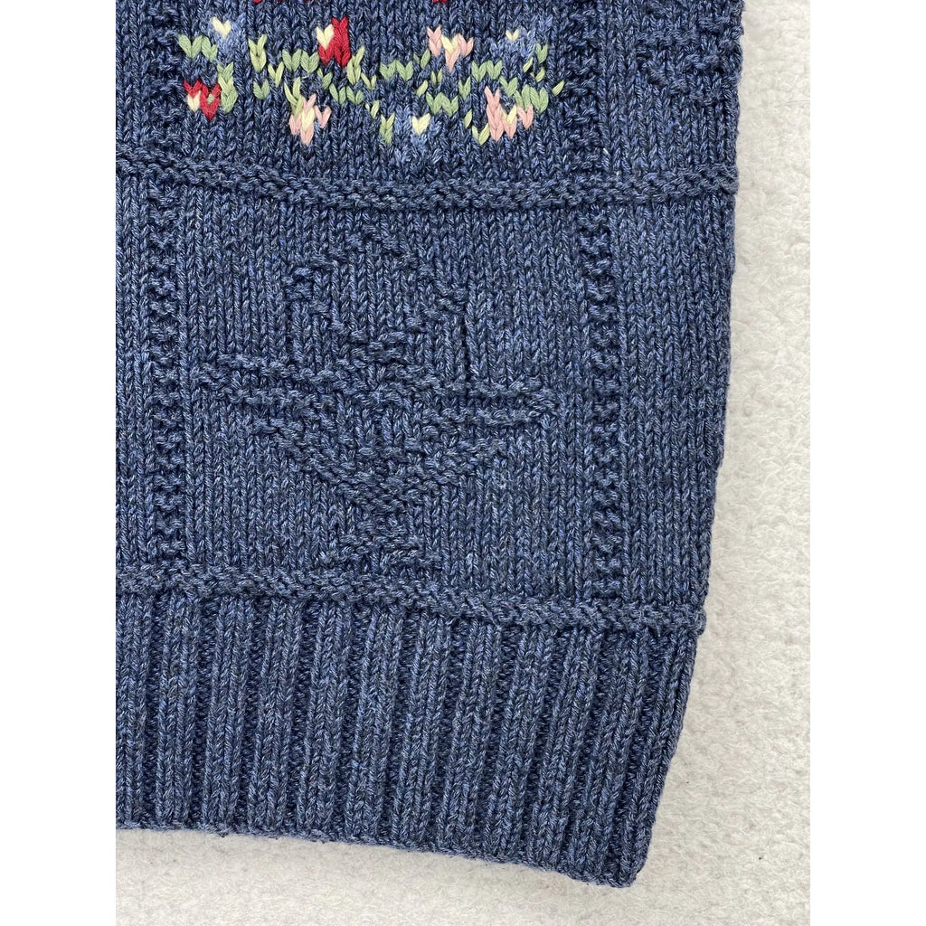 Haut sans manches en patchwork tricoté main Ralph Lauren (Vintage)