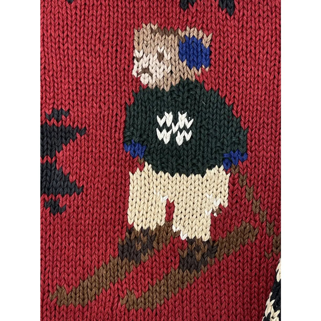 Polo Country Ralph Lauren Hand-Knit Polo Bear Linen & Cotton Sweater (Vintage)
