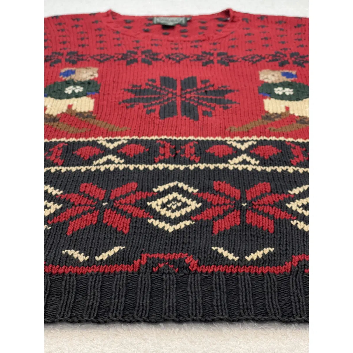 Polo Country Ralph Lauren Hand-Knit Polo Bear Linen & Cotton Sweater (Vintage)