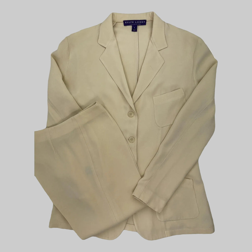 Ralph Lauren Collection Seiden-Shantung-Jacken- und -Hosen-Set (Vintage)