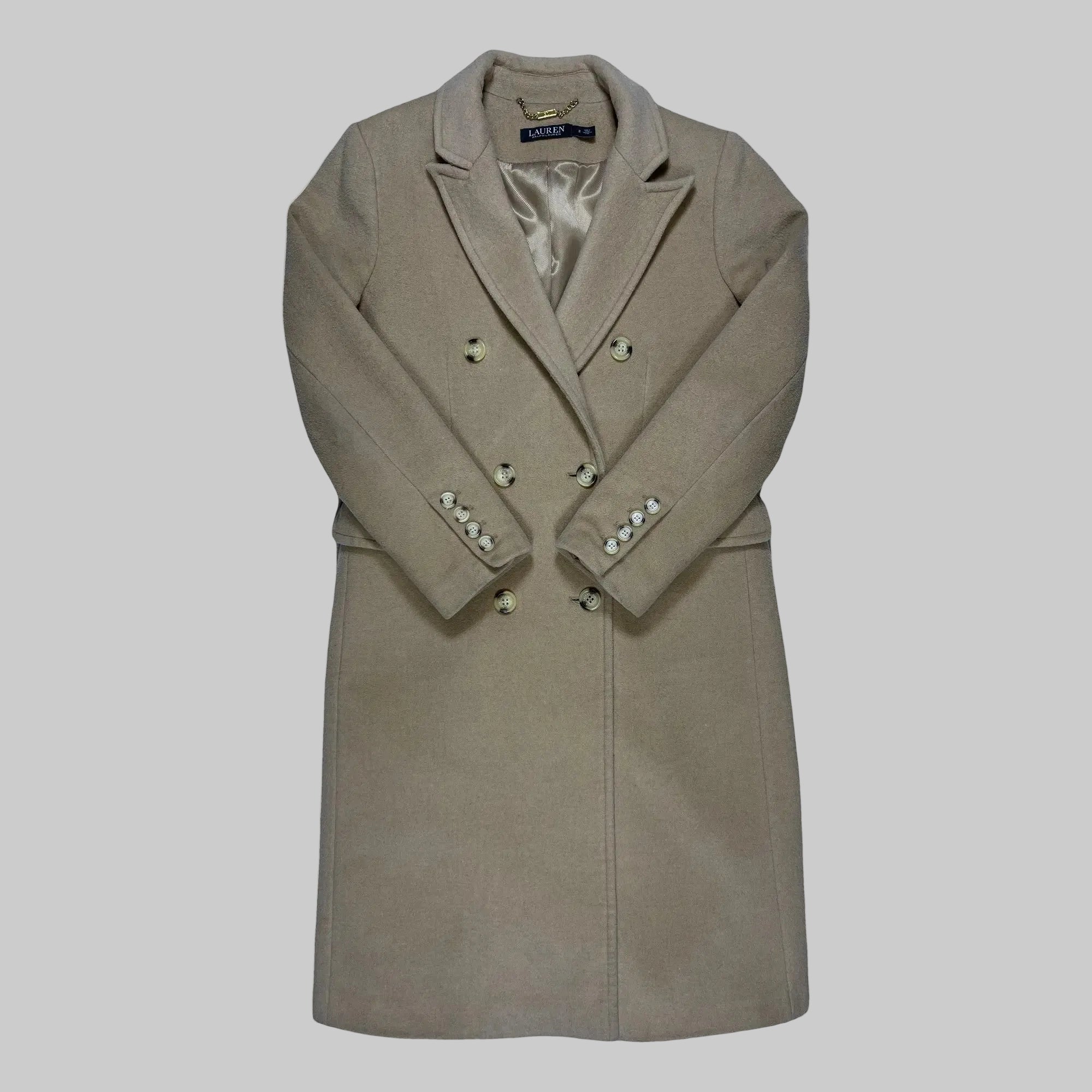 Lauren Ralph Lauren Double-Breasted Wool Blend Coat