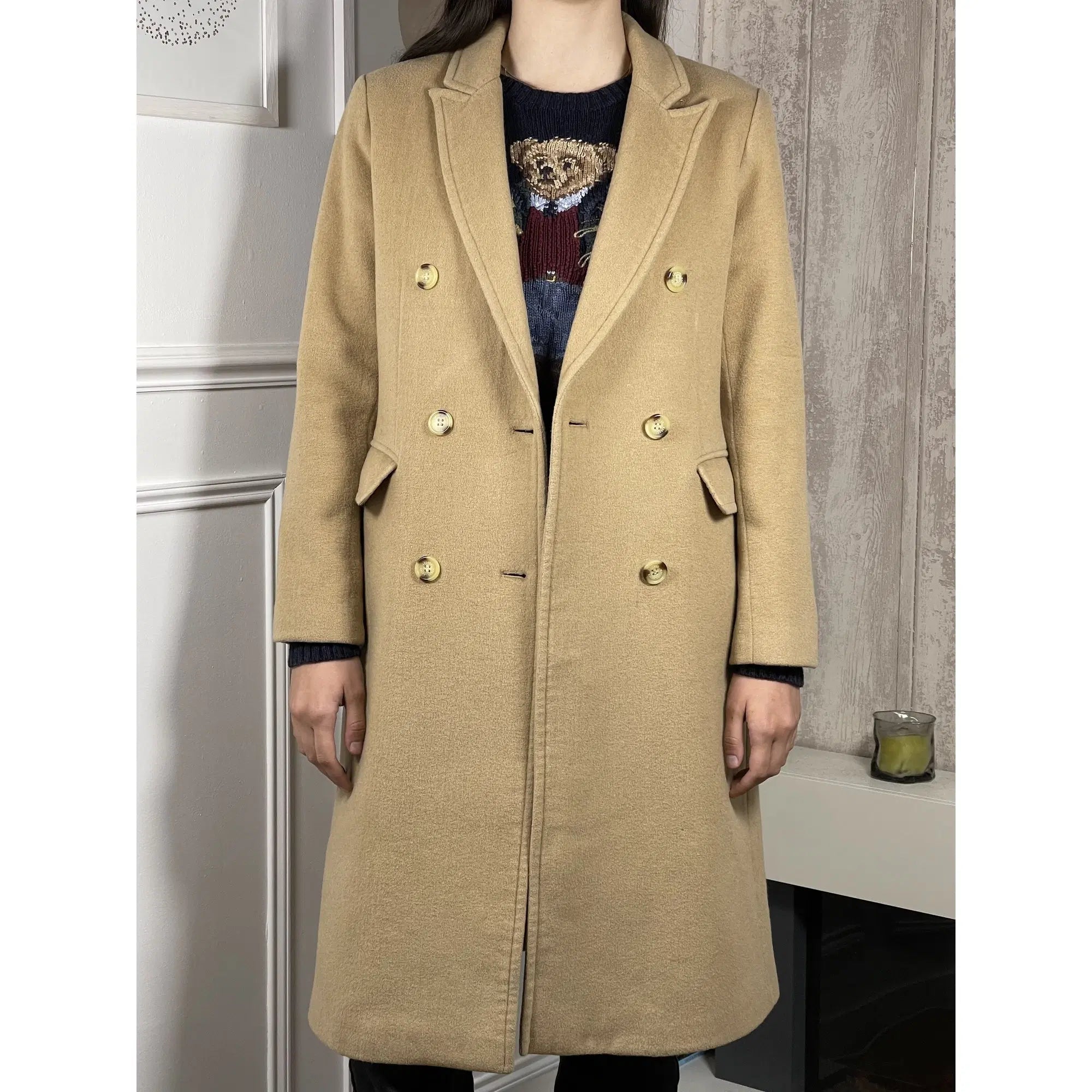 Lauren Ralph Lauren Double-Breasted Wool Blend Coat