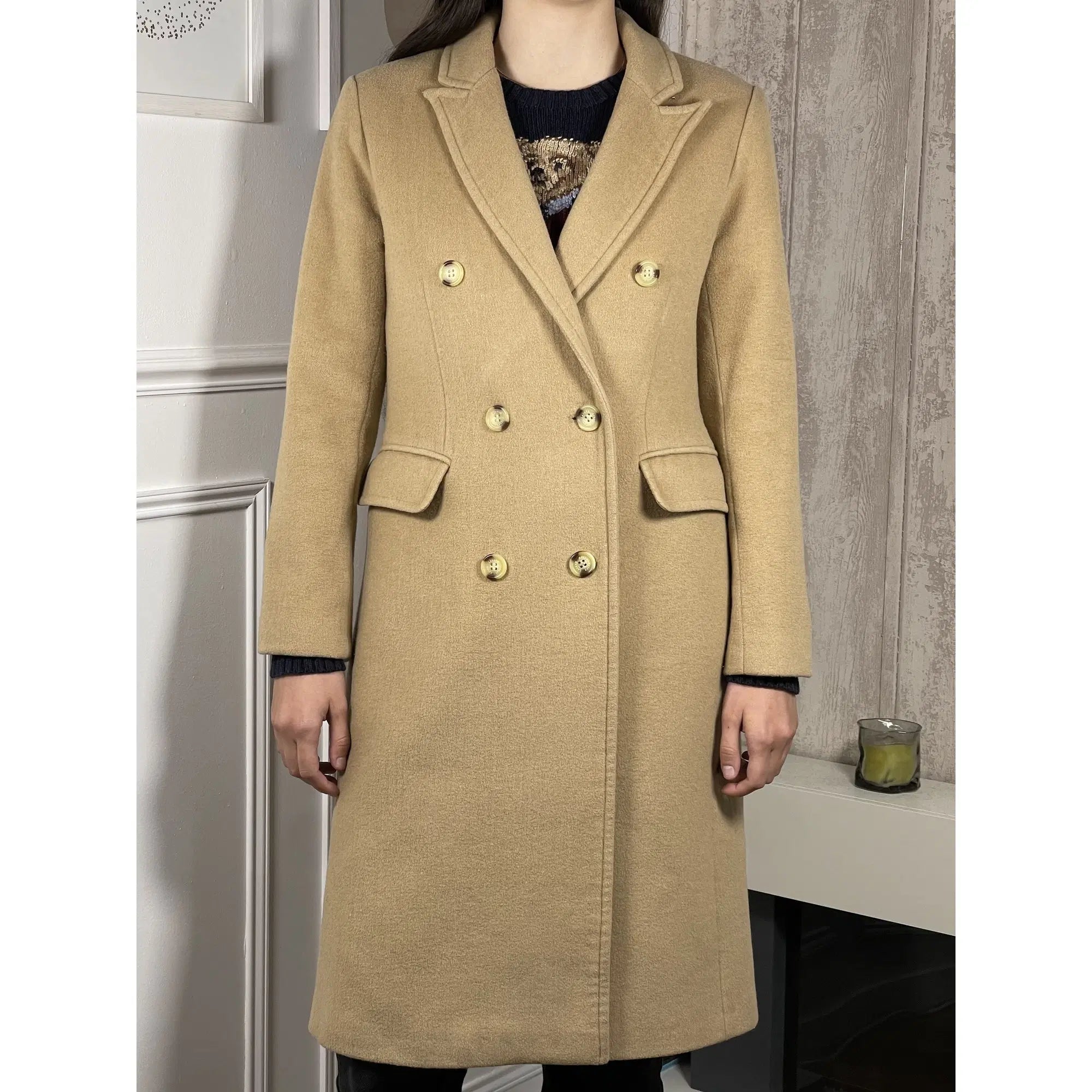 Lauren Ralph Lauren Double-Breasted Wool Blend Coat