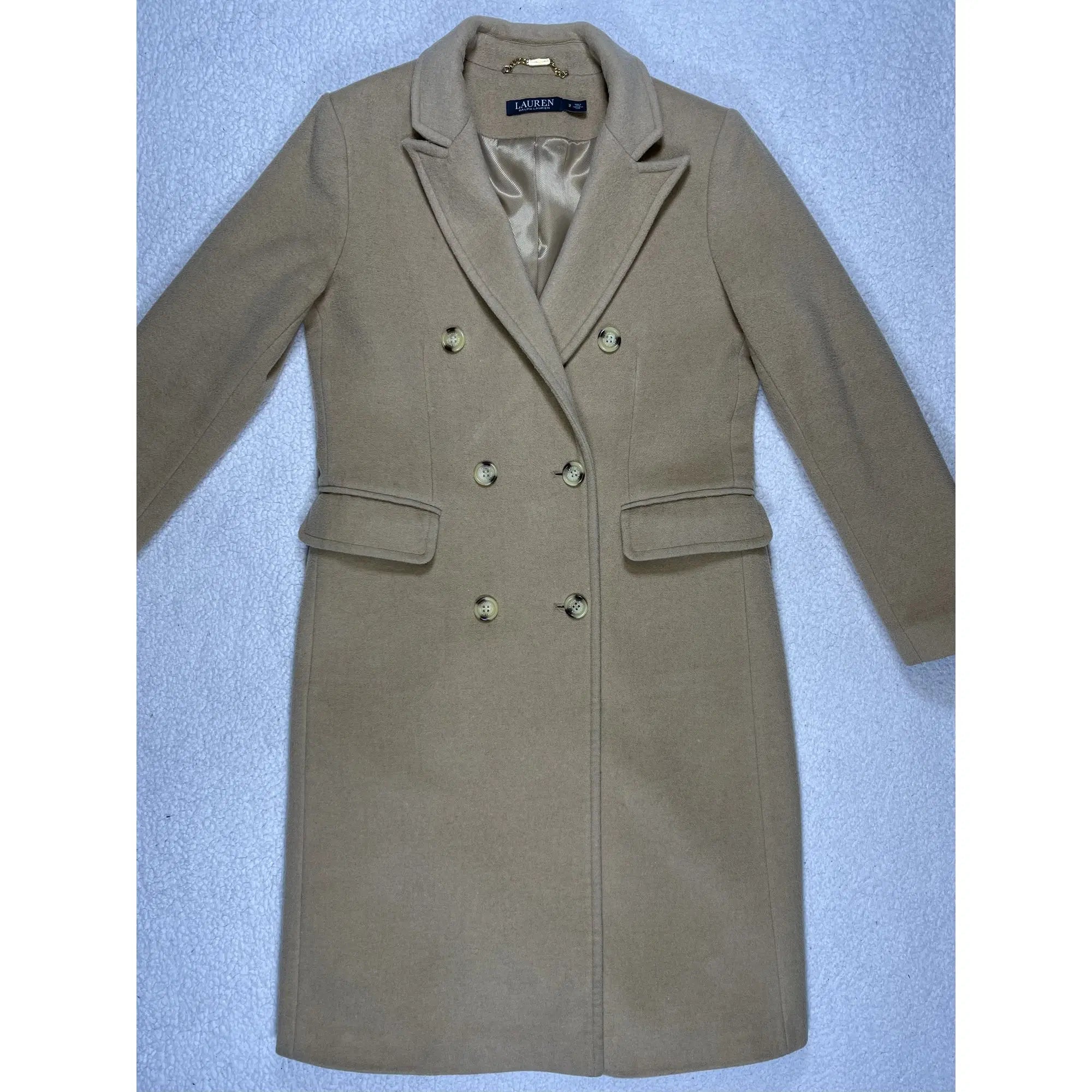 Lauren Ralph Lauren Double-Breasted Wool Blend Coat