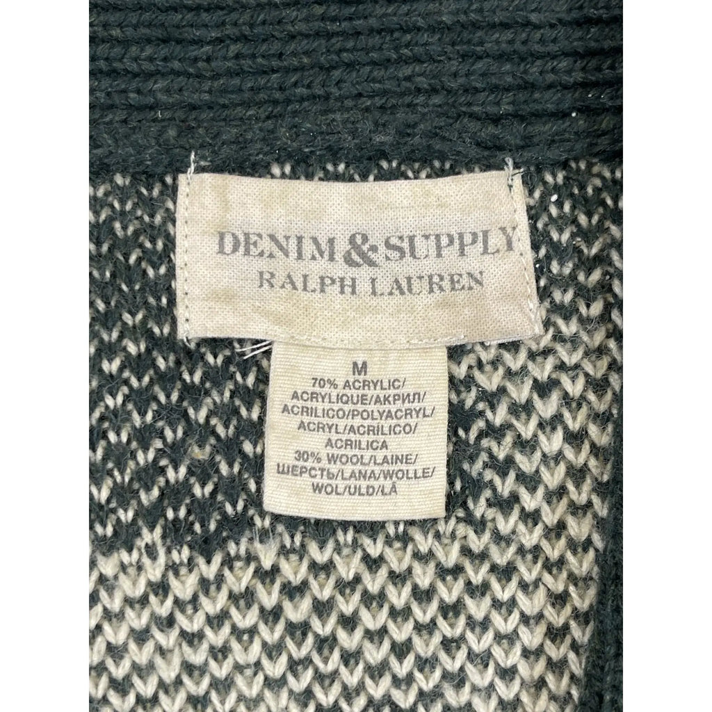Denim & Supply Ralph Lauren Patterned Shawl Collar Wool Blend Cardigan (Vintage)