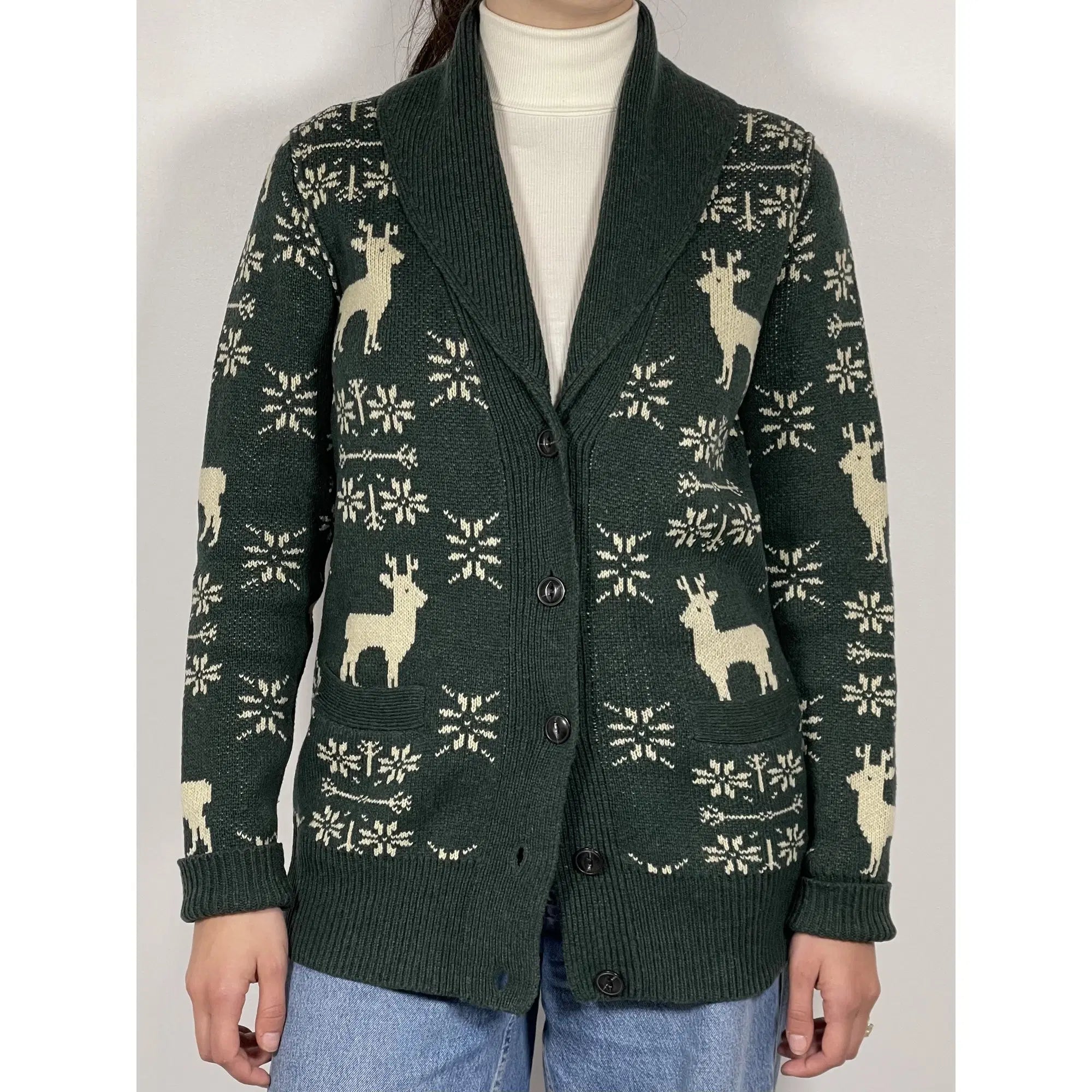 Denim & Supply Ralph Lauren Patterned Shawl Collar Wool Blend Cardigan (Vintage)