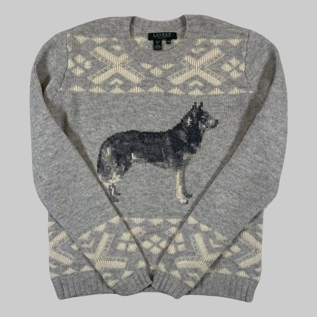 Lauren Ralph Lauren Pullover aus Lammwolle mit Husky-Muster (Vintage)