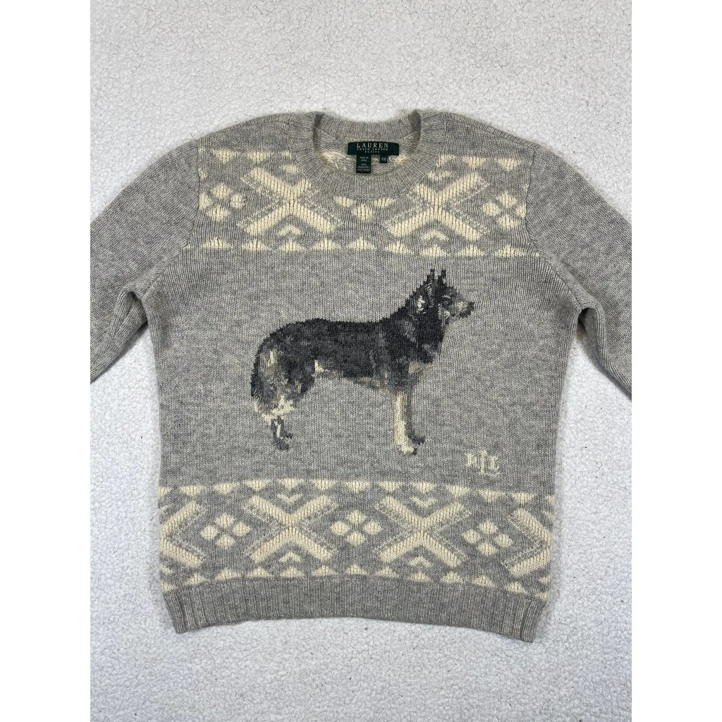 Lauren Ralph Lauren Pullover aus Lammwolle mit Husky-Muster (Vintage)