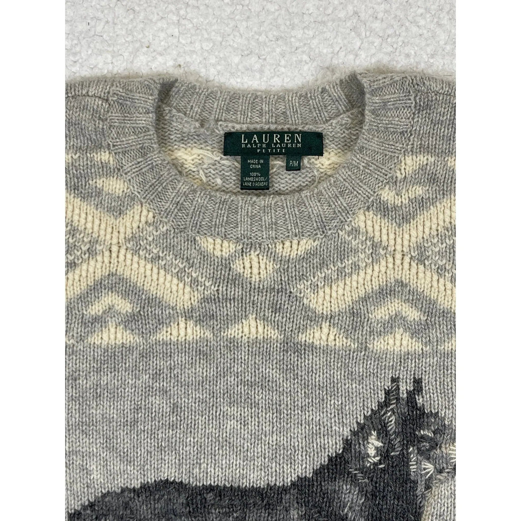 Lauren Ralph Lauren Pullover aus Lammwolle mit Husky-Muster (Vintage)