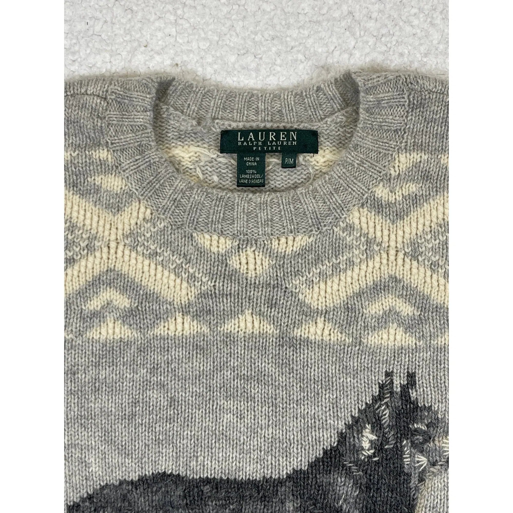 Lauren Ralph Lauren Pullover aus Lammwolle mit Husky-Muster (Vintage)