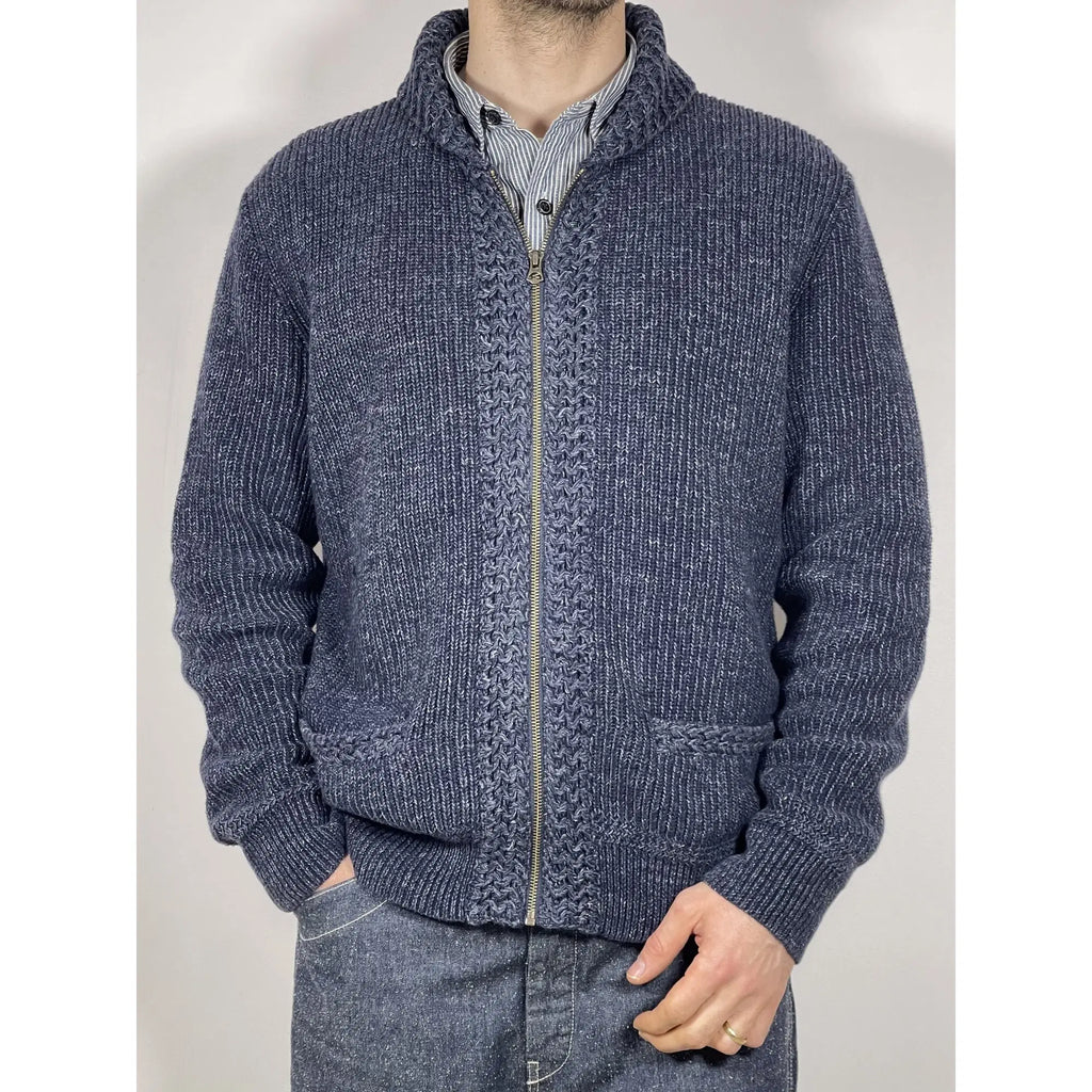 Denim & Supply Ralph Lauren Full-Zip Indigo Knit Sweater (Vintage)