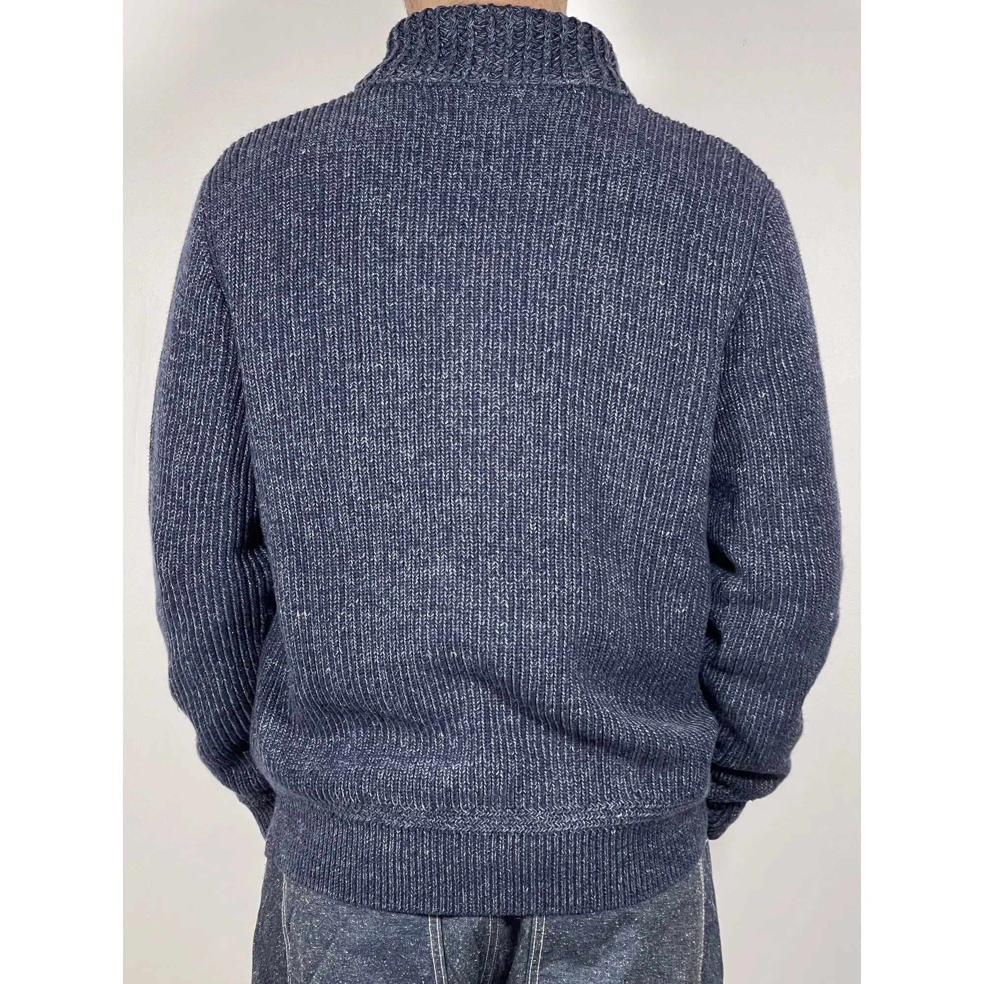 Denim & Supply Ralph Lauren Full-Zip Indigo Knit Sweater (Vintage)