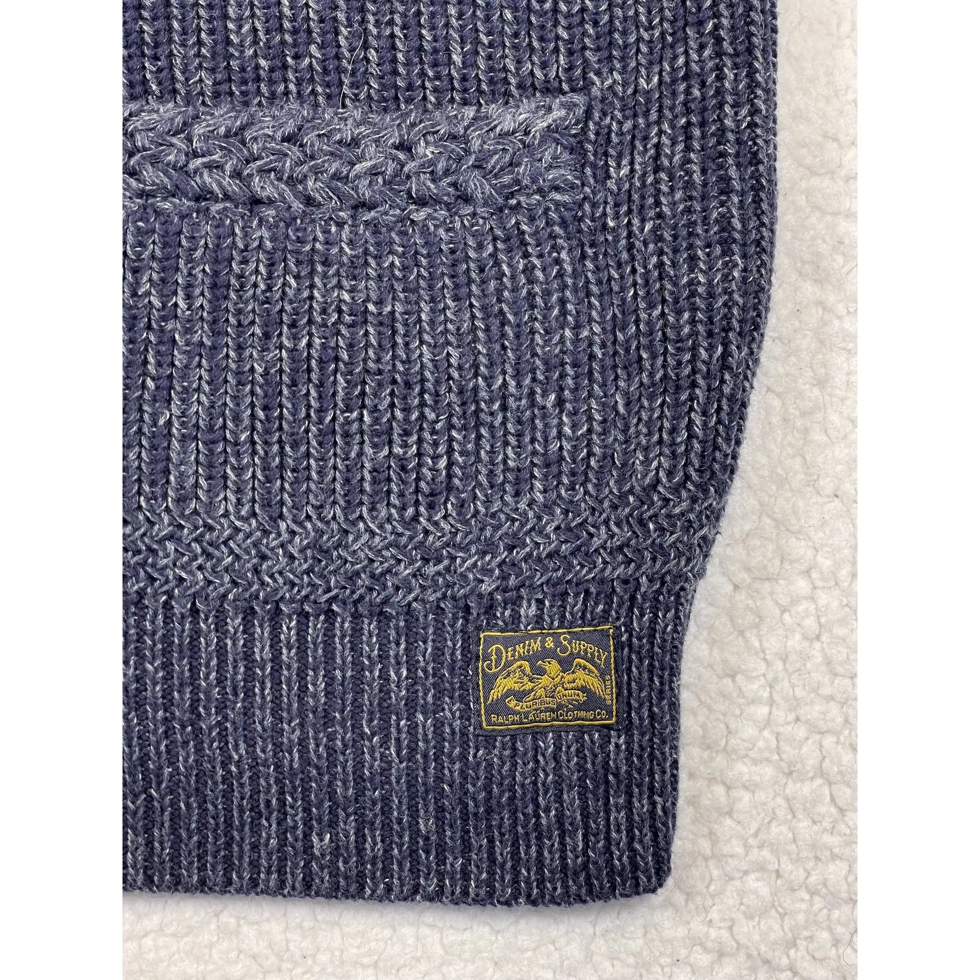 Denim & Supply Ralph Lauren Full-Zip Indigo Knit Sweater (Vintage)