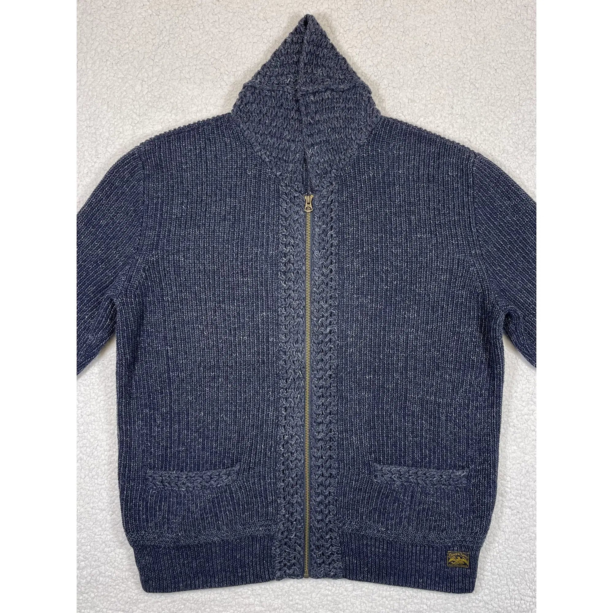 Denim & Supply Ralph Lauren Full-Zip Indigo Knit Sweater (Vintage)