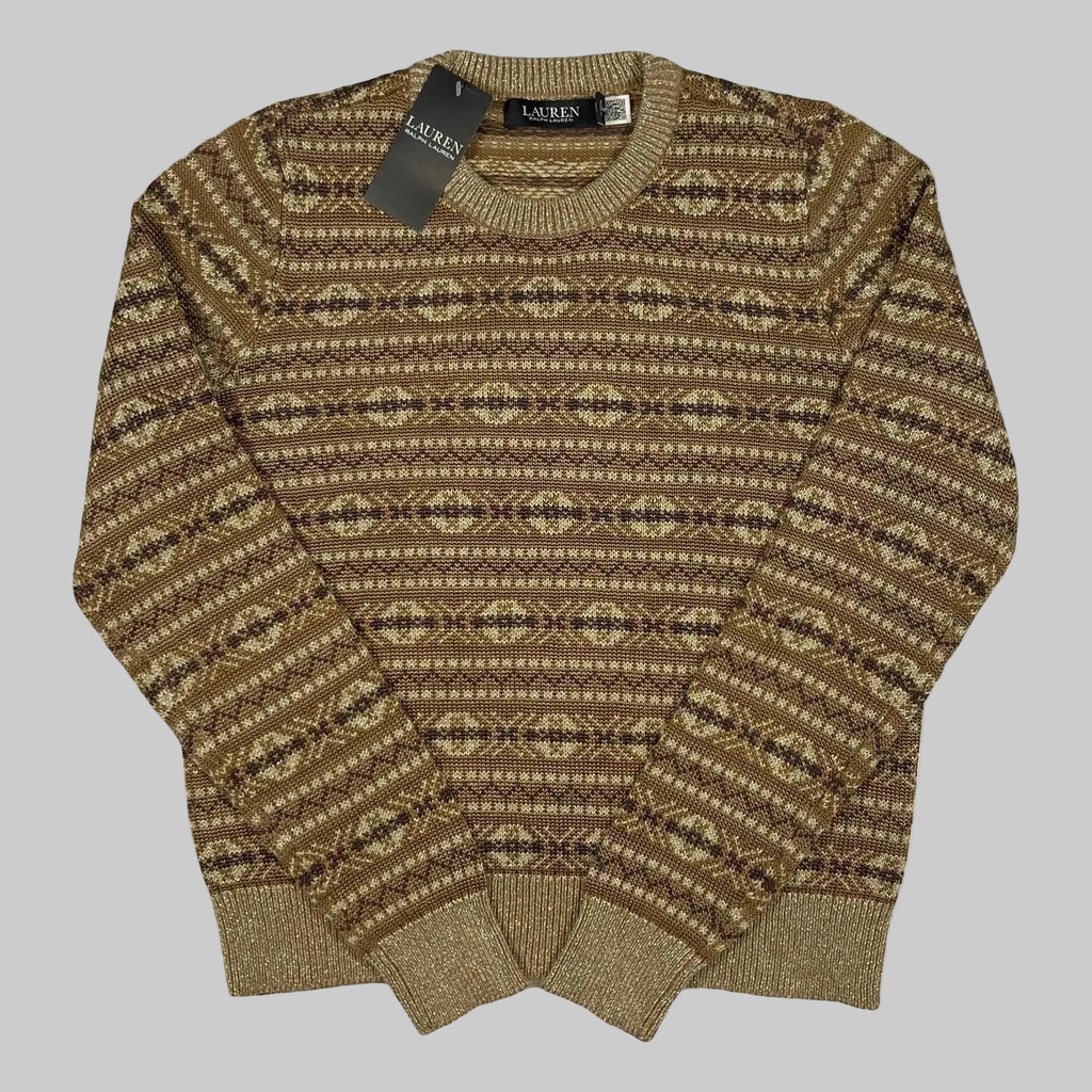 Lauren Ralph Lauren Fair Isle Metallized Cotton Blend Pullover (2023)