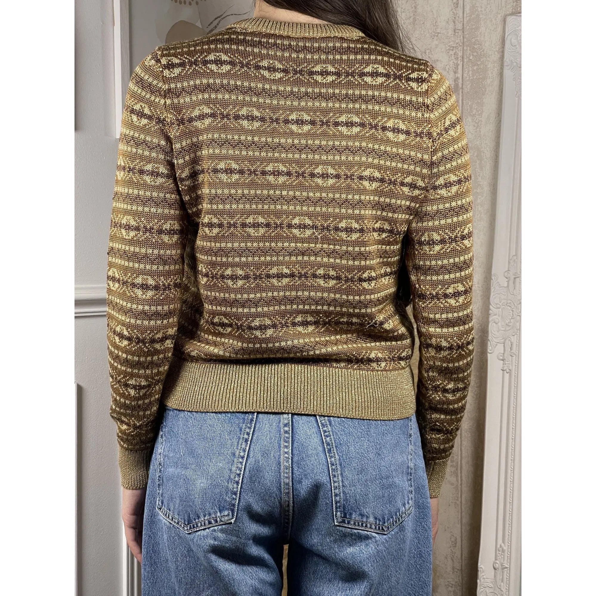 Lauren Ralph Lauren Fair Isle Metallized Cotton Blend Pullover (2023)