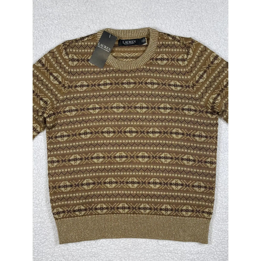 Lauren Ralph Lauren Fair Isle Metallized Cotton Blend Pullover (2023)