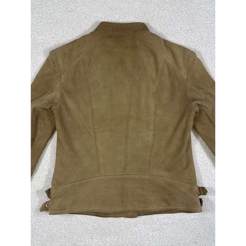 Lauren Ralph Lauren Goat Suede Motorcycle Jacket