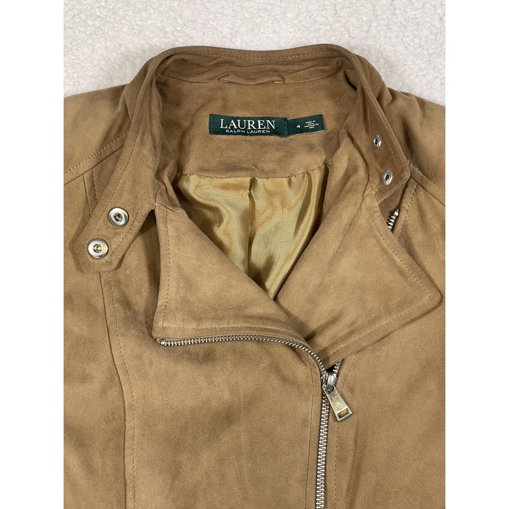 Lauren Ralph Lauren Goat Suede Motorcycle Jacket