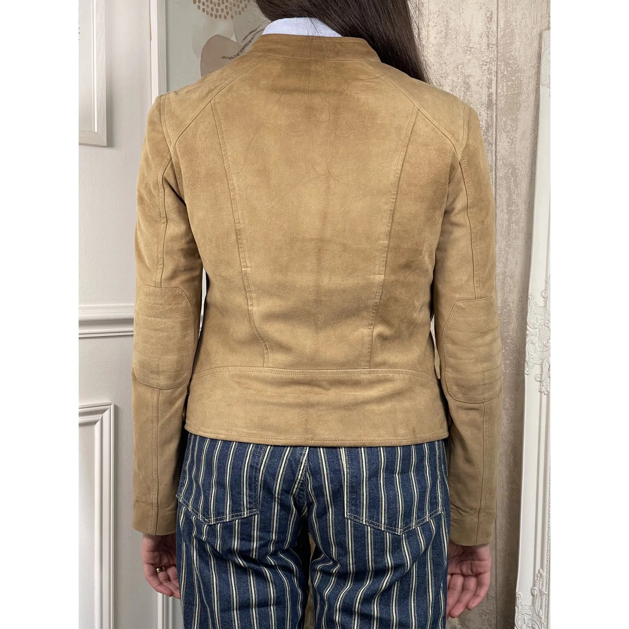 Lauren Ralph Lauren Goat Suede Motorcycle Jacket