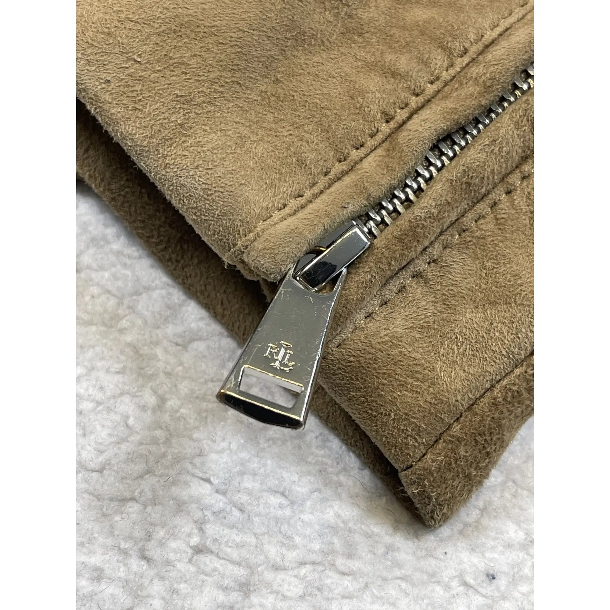 Lauren Ralph Lauren Goat Suede Motorcycle Jacket