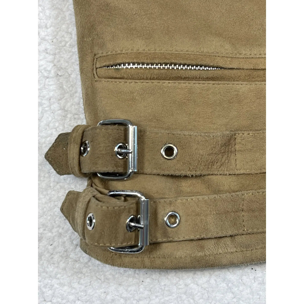 Lauren Ralph Lauren Goat Suede Motorcycle Jacket