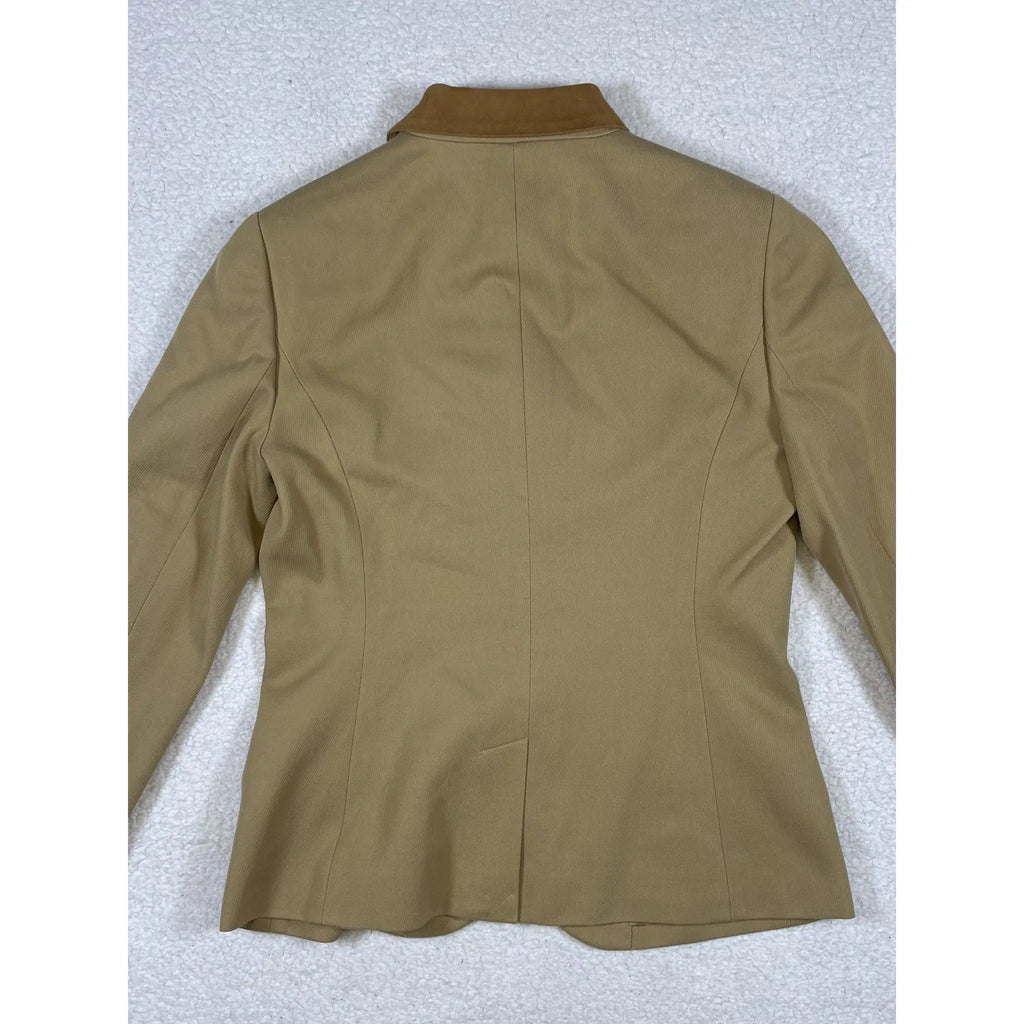 Lauren Ralph Lauren Suede-Trimmed Cotton Blend Equestrian Blazer (Vintage)