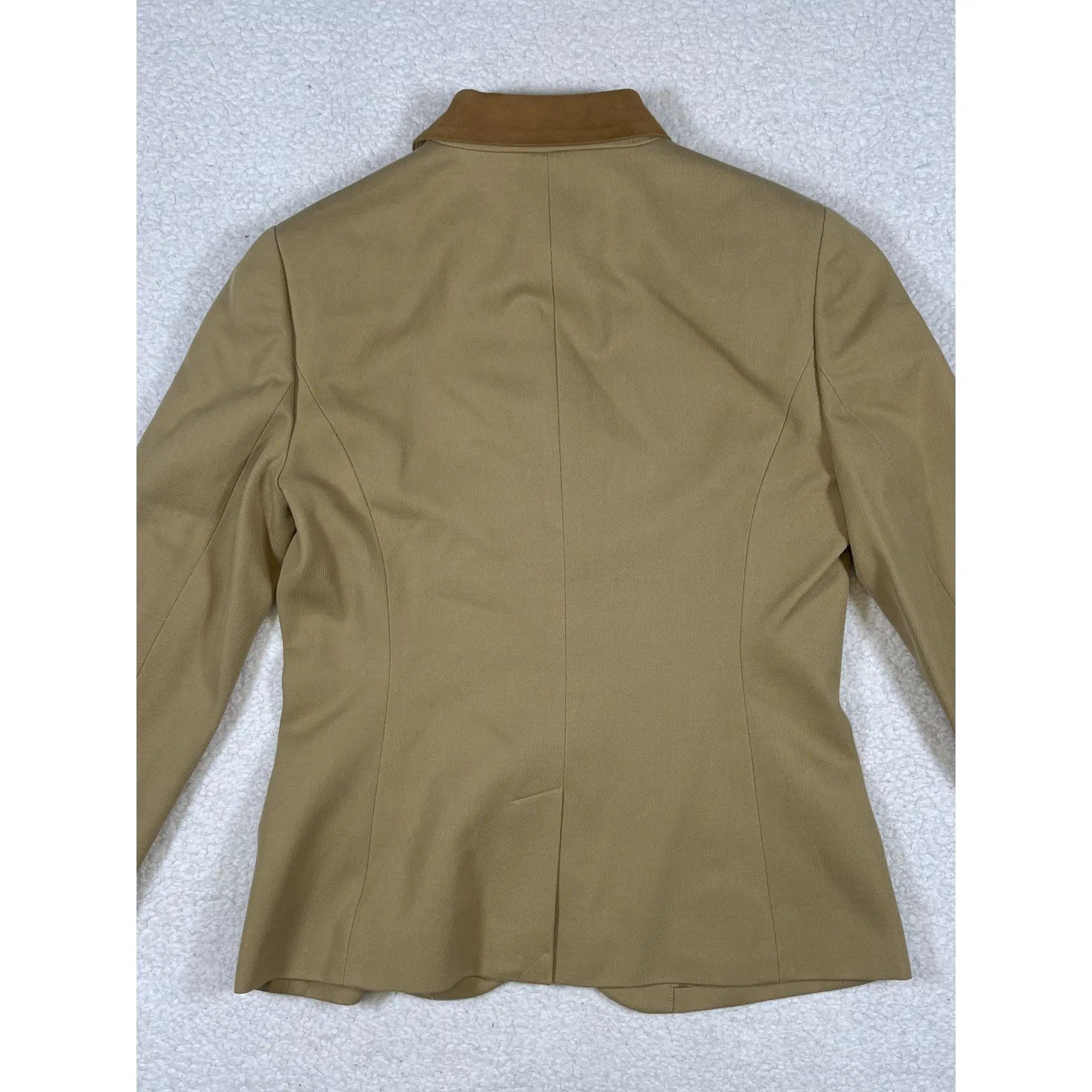 Lauren Ralph Lauren Suede-Trimmed Cotton Blend Equestrian Blazer (Vintage)